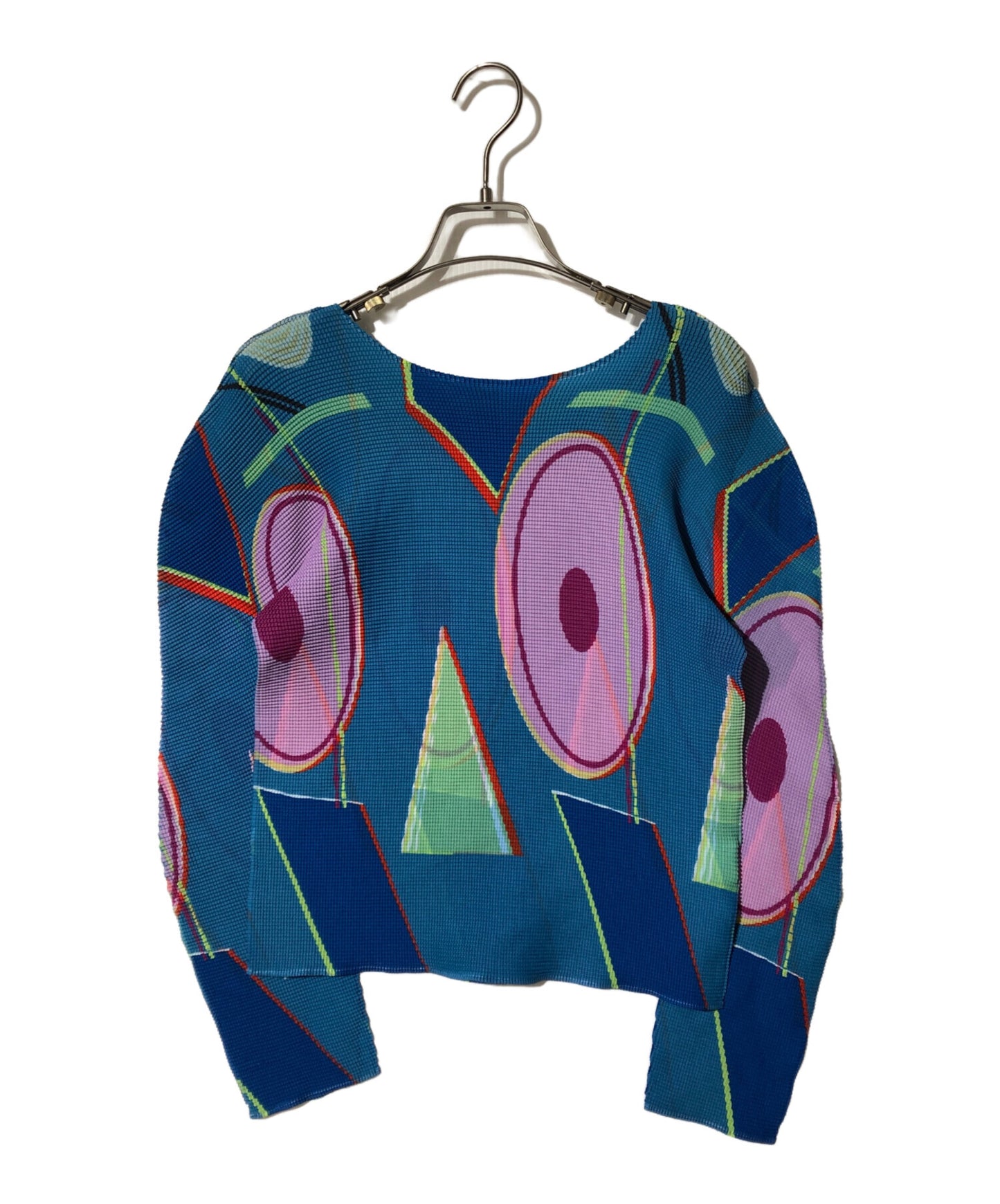 [Pre-owned] me ISSEY MIYAKE Pleated blouse with all-over pattern MI23FJ772