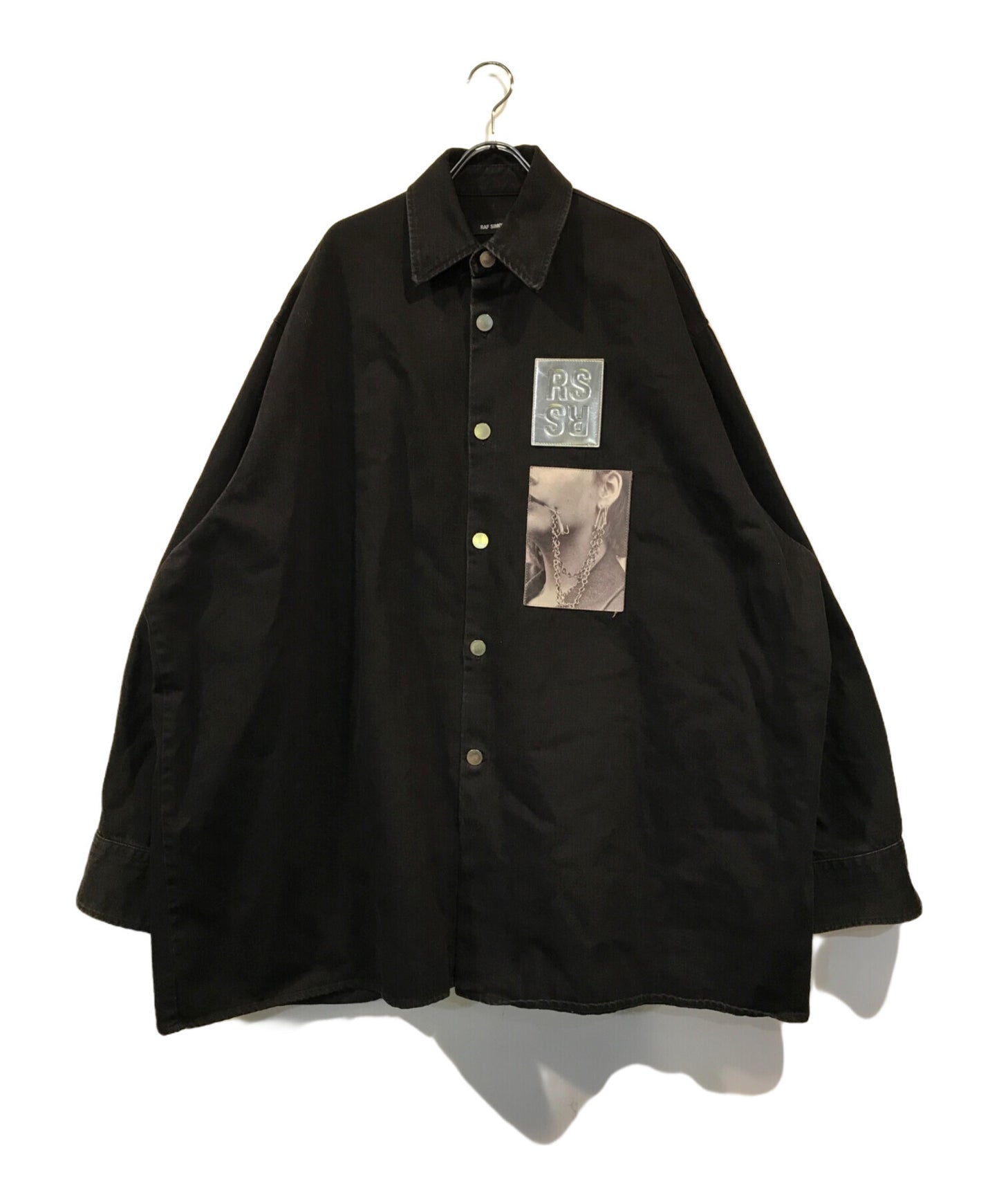 [Pre-owned] RAF SIMONS BIG FIT DENIM SHIRT with TWO PATCHES 191-248