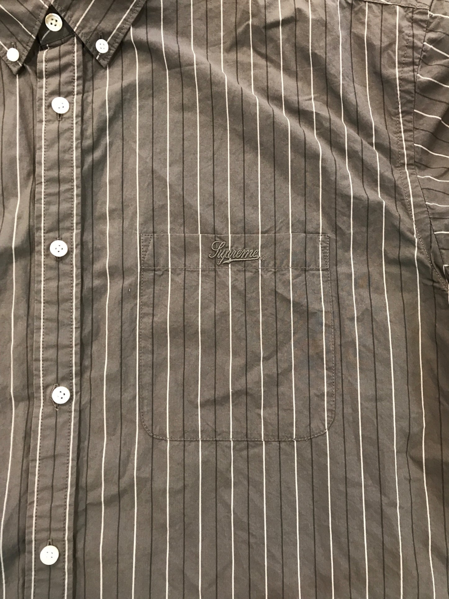 [Pre-owned] SUPREME Loose Fit Stripe Shirt