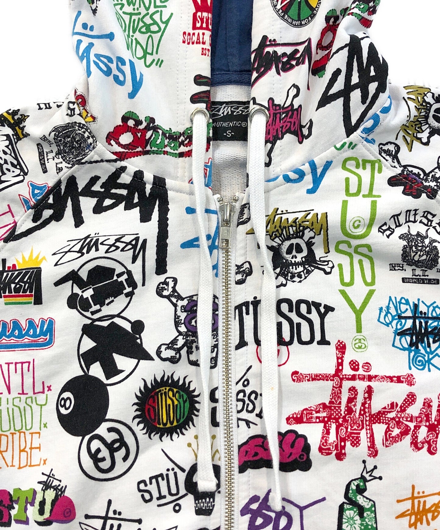 [Pre-owned] stussy Logo-printed zip parka of successive generations