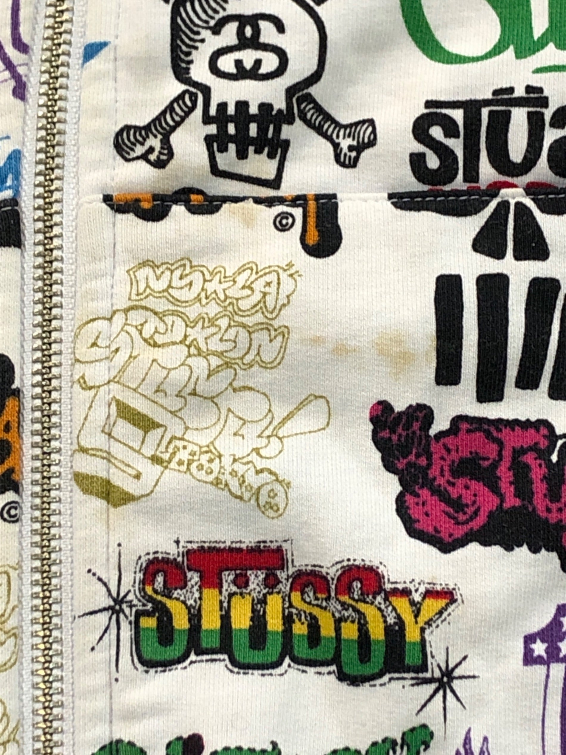 Pre-owned] stussy Logo-printed zip parka of successive