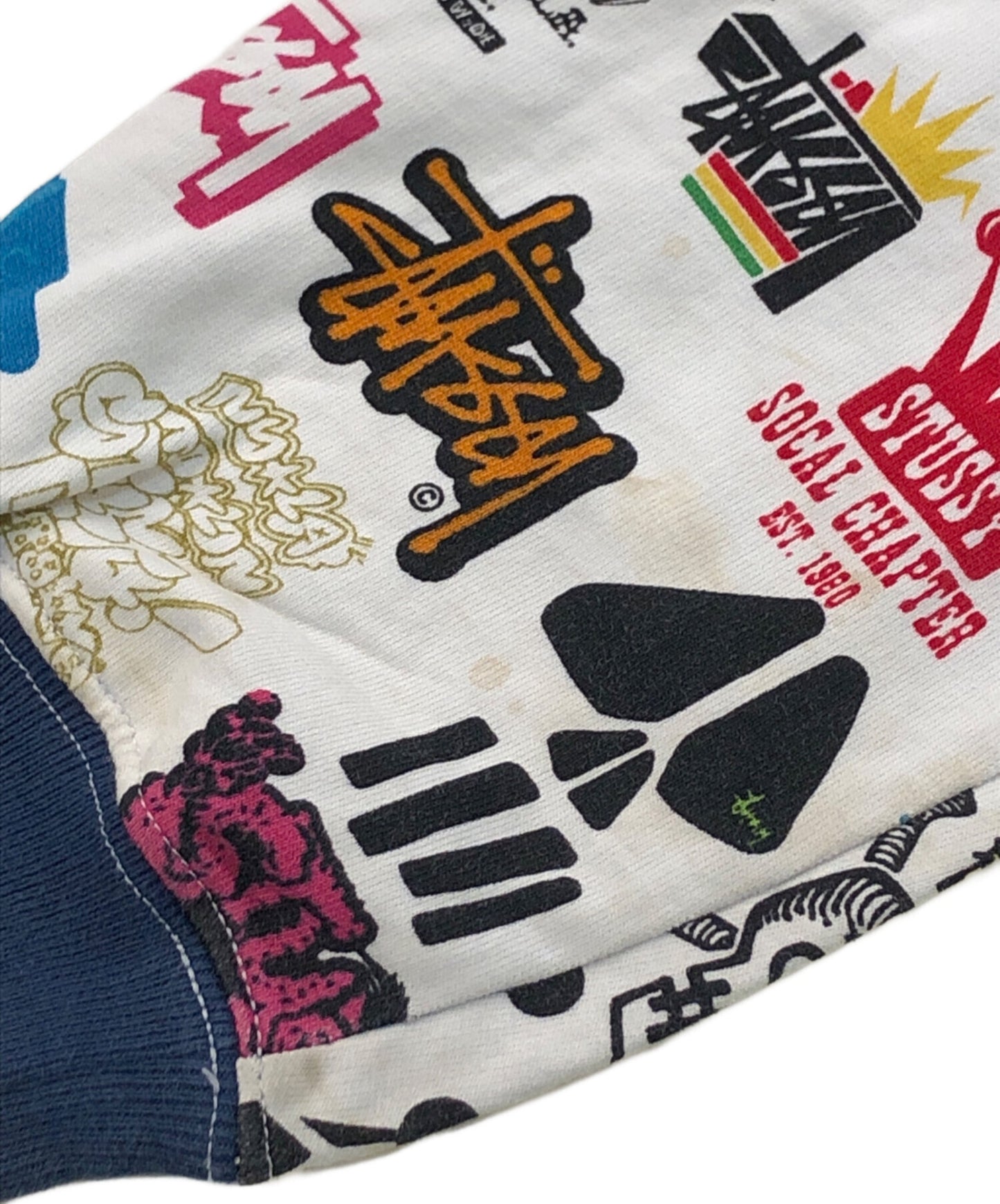 [Pre-owned] stussy Logo-printed zip parka of successive generations