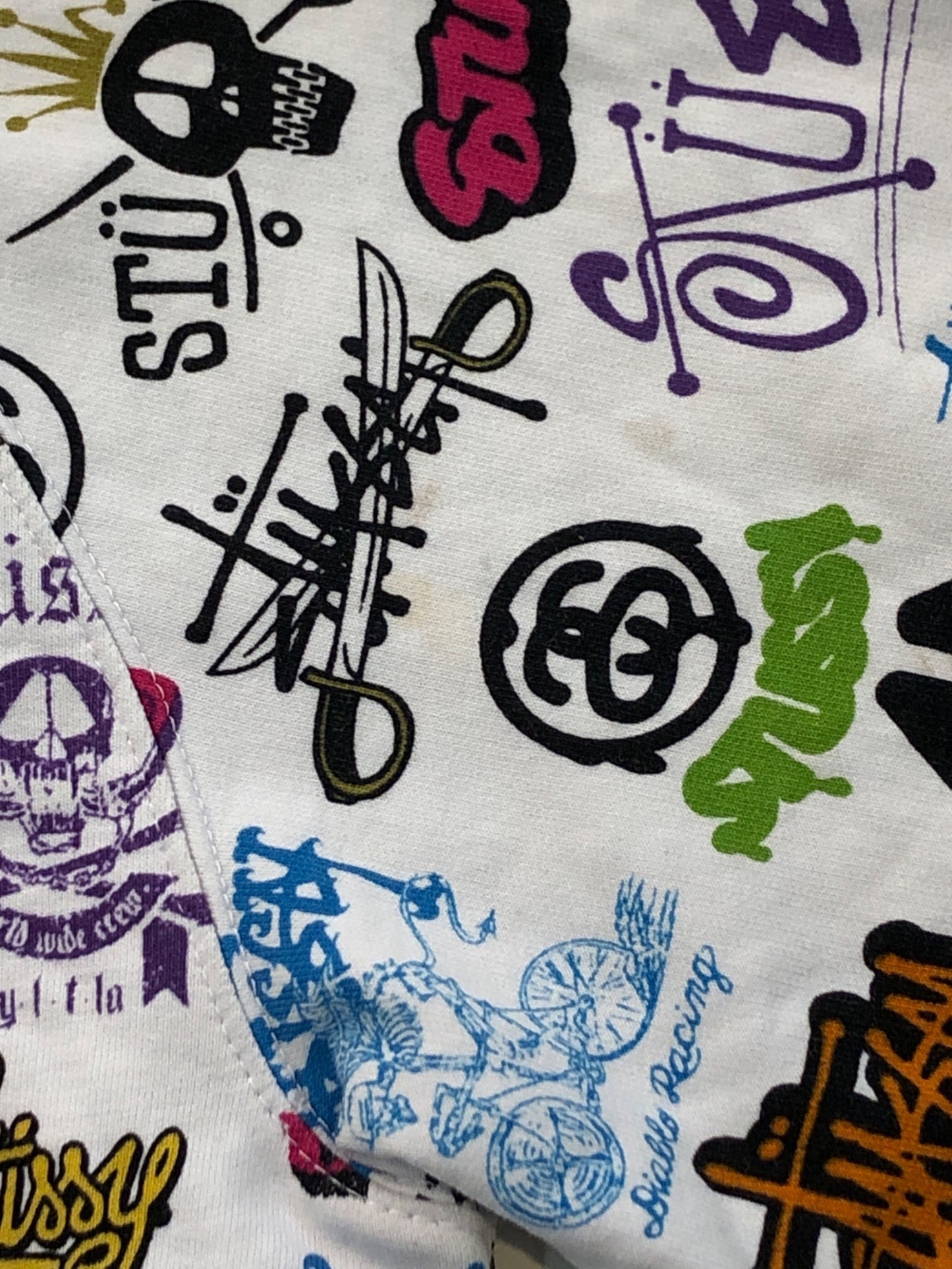[Pre-owned] stussy Logo-printed zip parka of successive generations