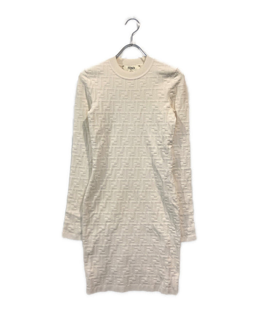 [Pre-owned] FENDI 24AW embossed-FF bodycon dress FZDB85AQ41