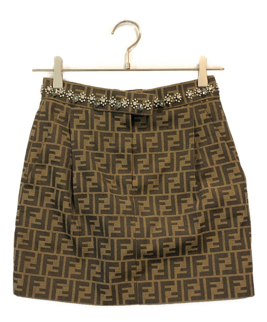 [Pre-owned] FENDI Waist Visucca Pattern Mini Skirt FQ7543 A5W3
