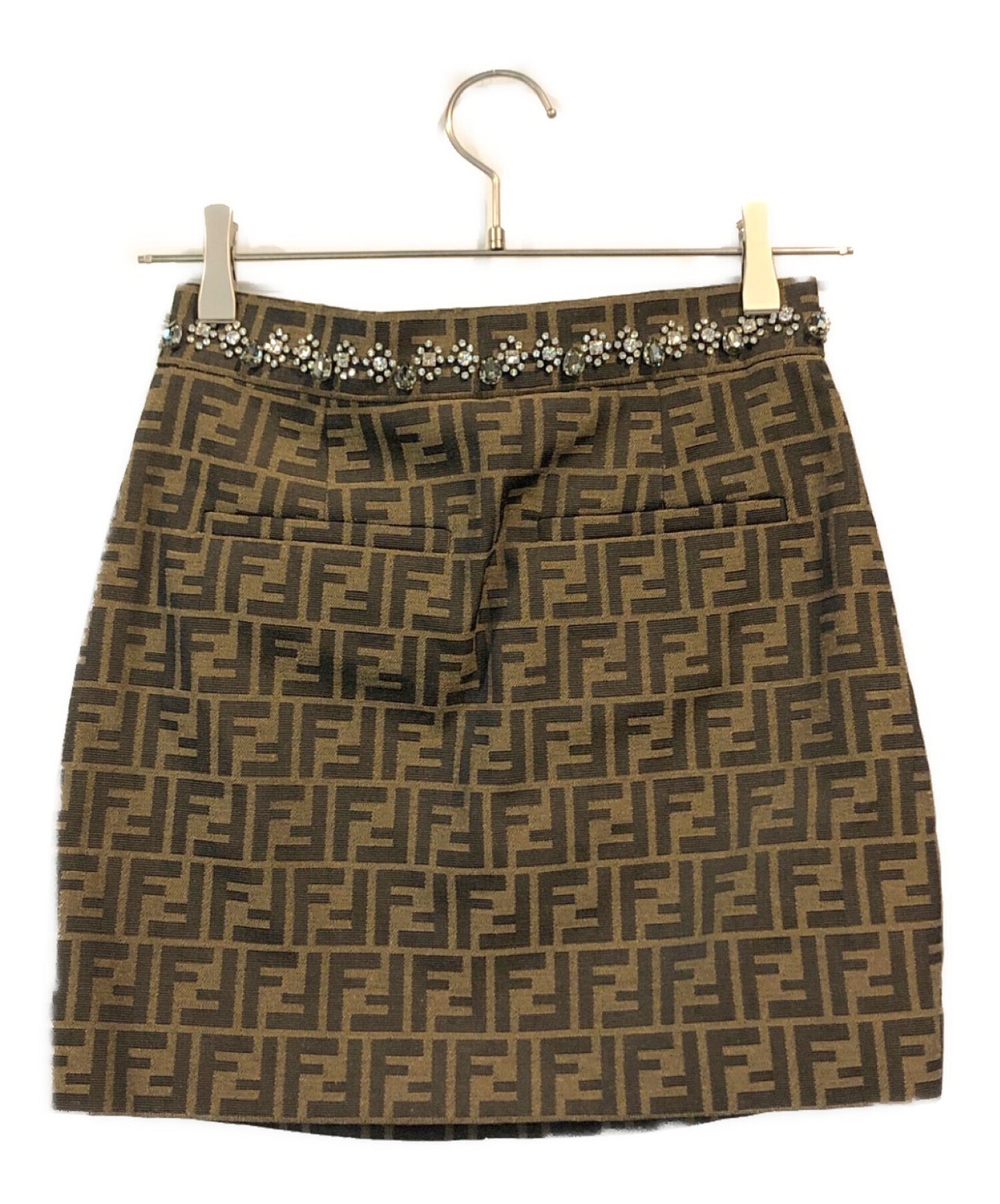 [Pre-owned] FENDI Waist Visucca Pattern Mini Skirt FQ7543 A5W3