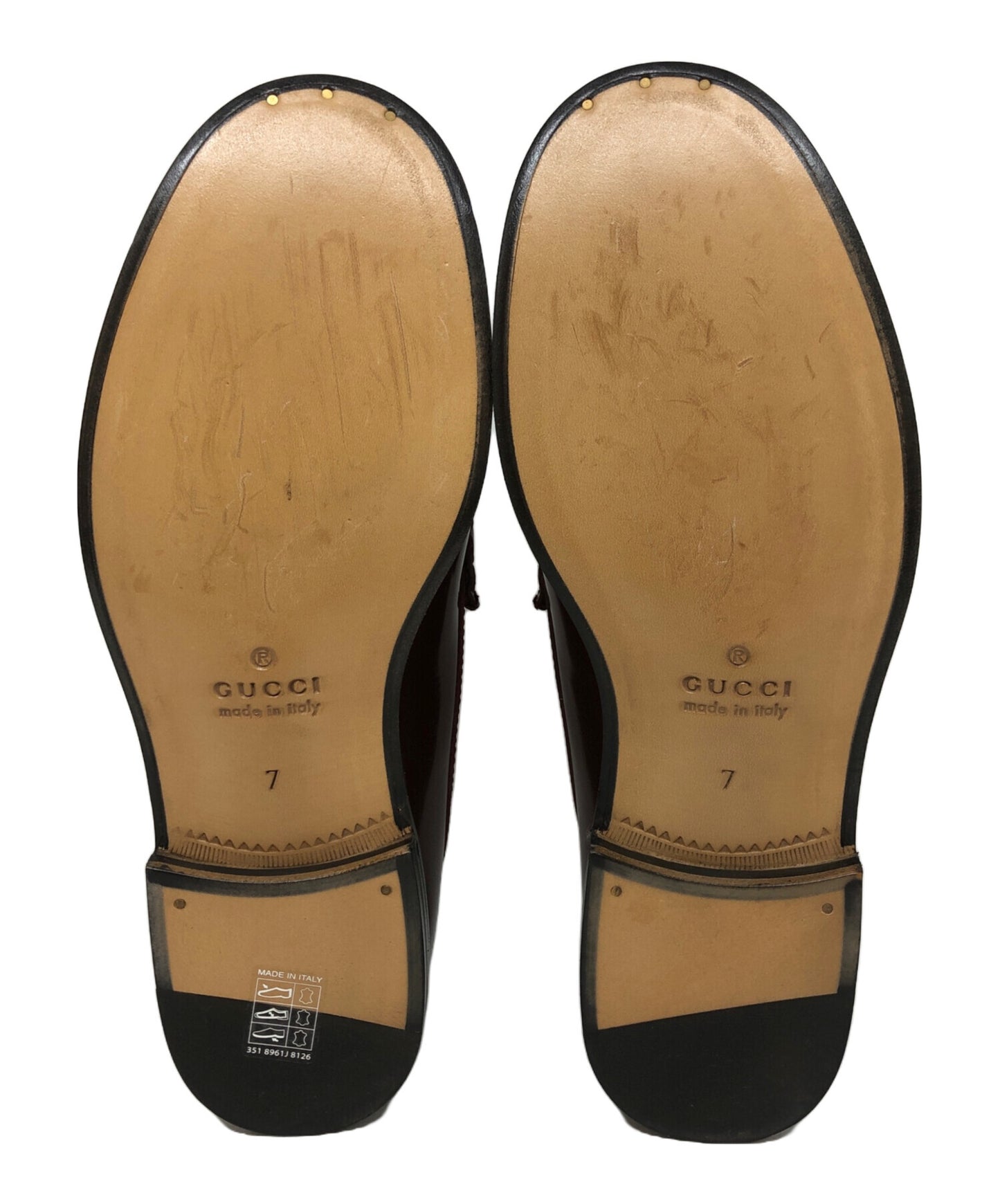 [Pre-owned] GUCCI GG Leather Horsebit Loafers 786426