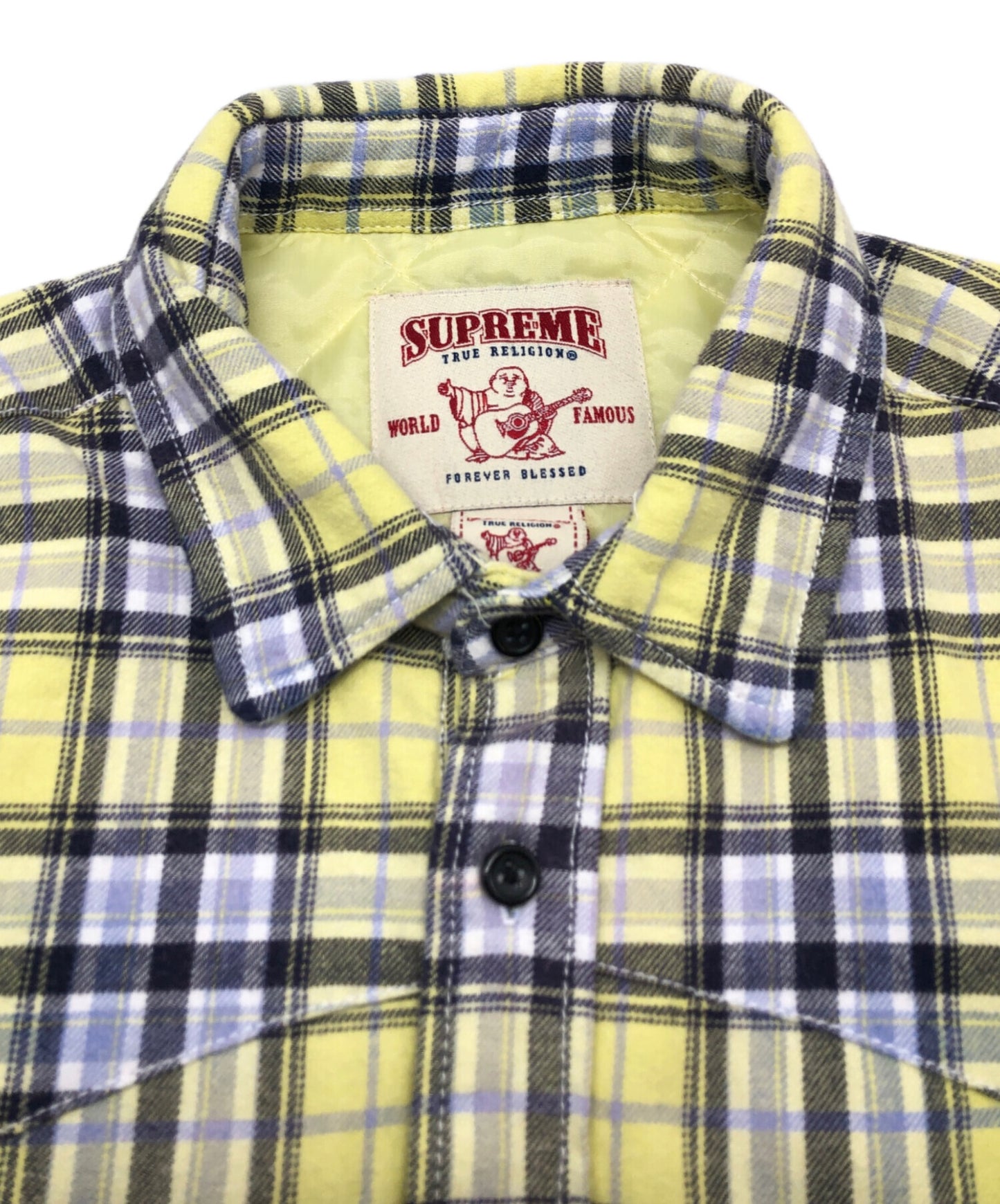 [Pre-owned] SUPREME Quilted, Lined Plaid Flannel Shirt