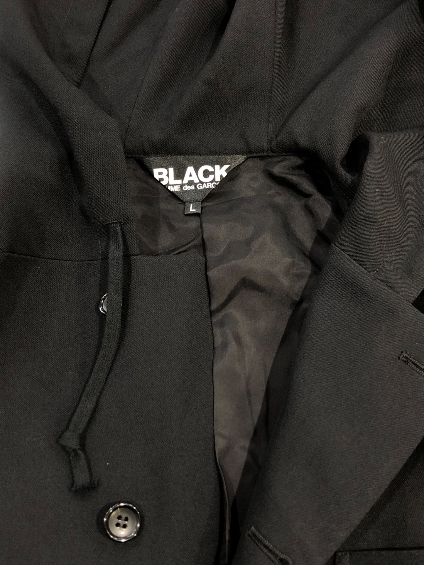 [Pre-owned] BLACK COMME des GARCONS Wool Gabardine Hooded Jacket 1P-J007