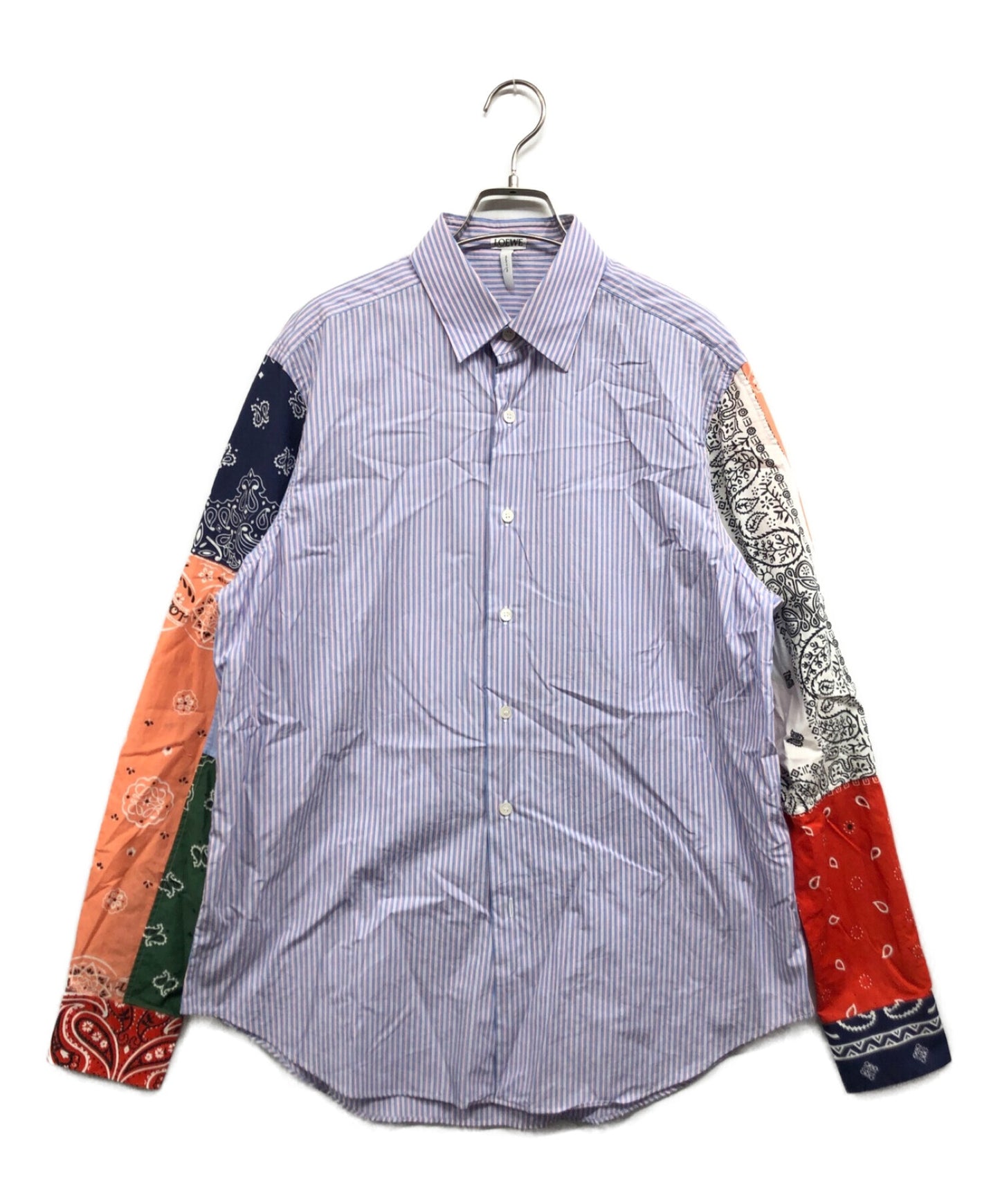 [Pre-owned] LOEWE Bandana Sleeve Stripe Shirt H2199842CG