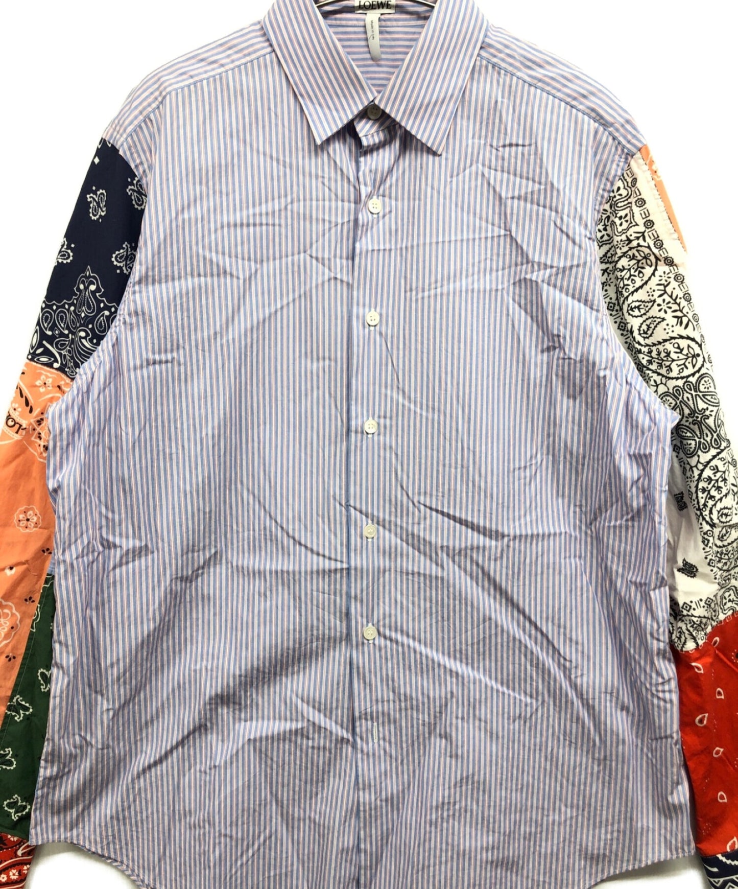 [Pre-owned] LOEWE Bandana Sleeve Stripe Shirt H2199842CG