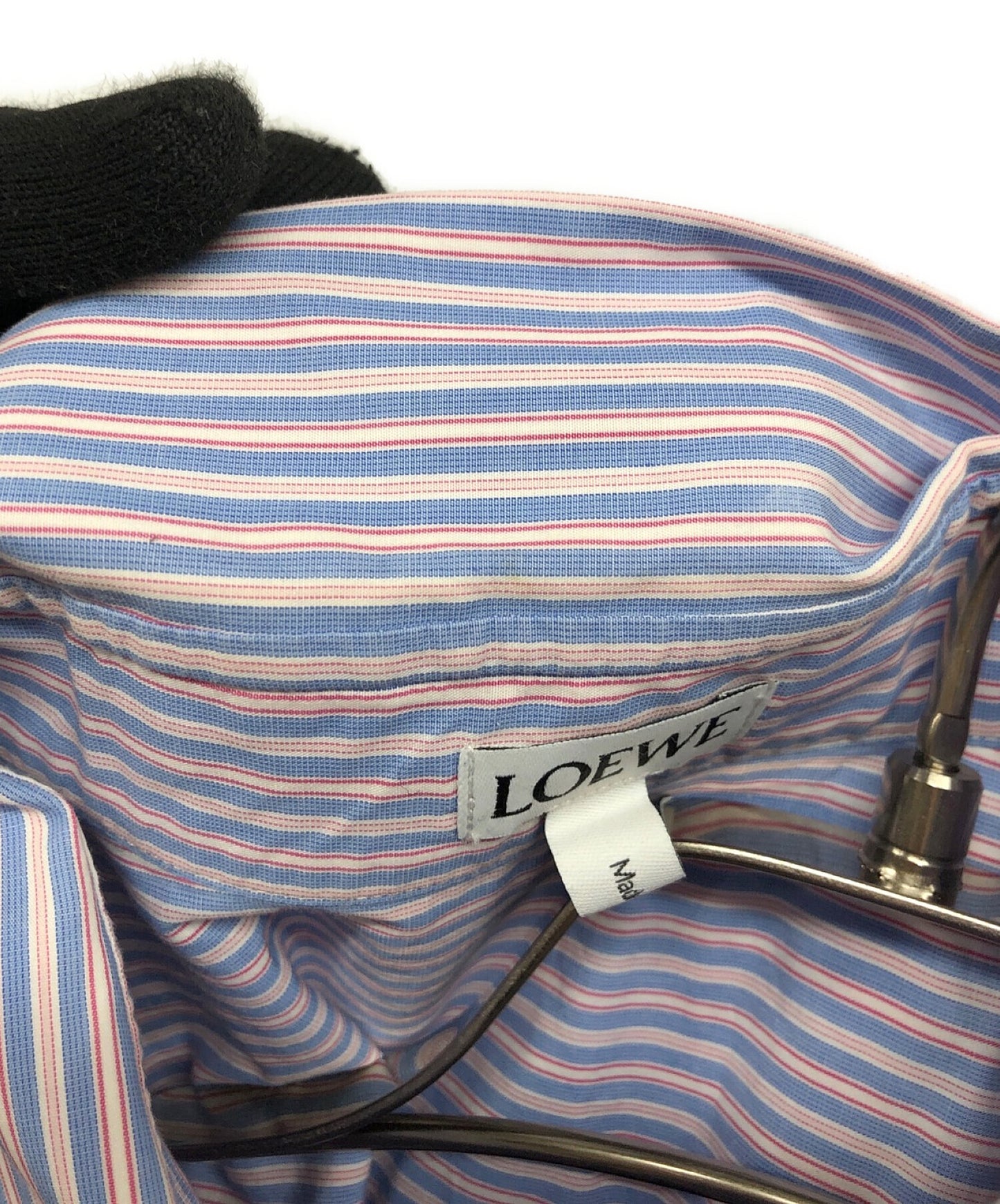 [Pre-owned] LOEWE Bandana Sleeve Stripe Shirt H2199842CG
