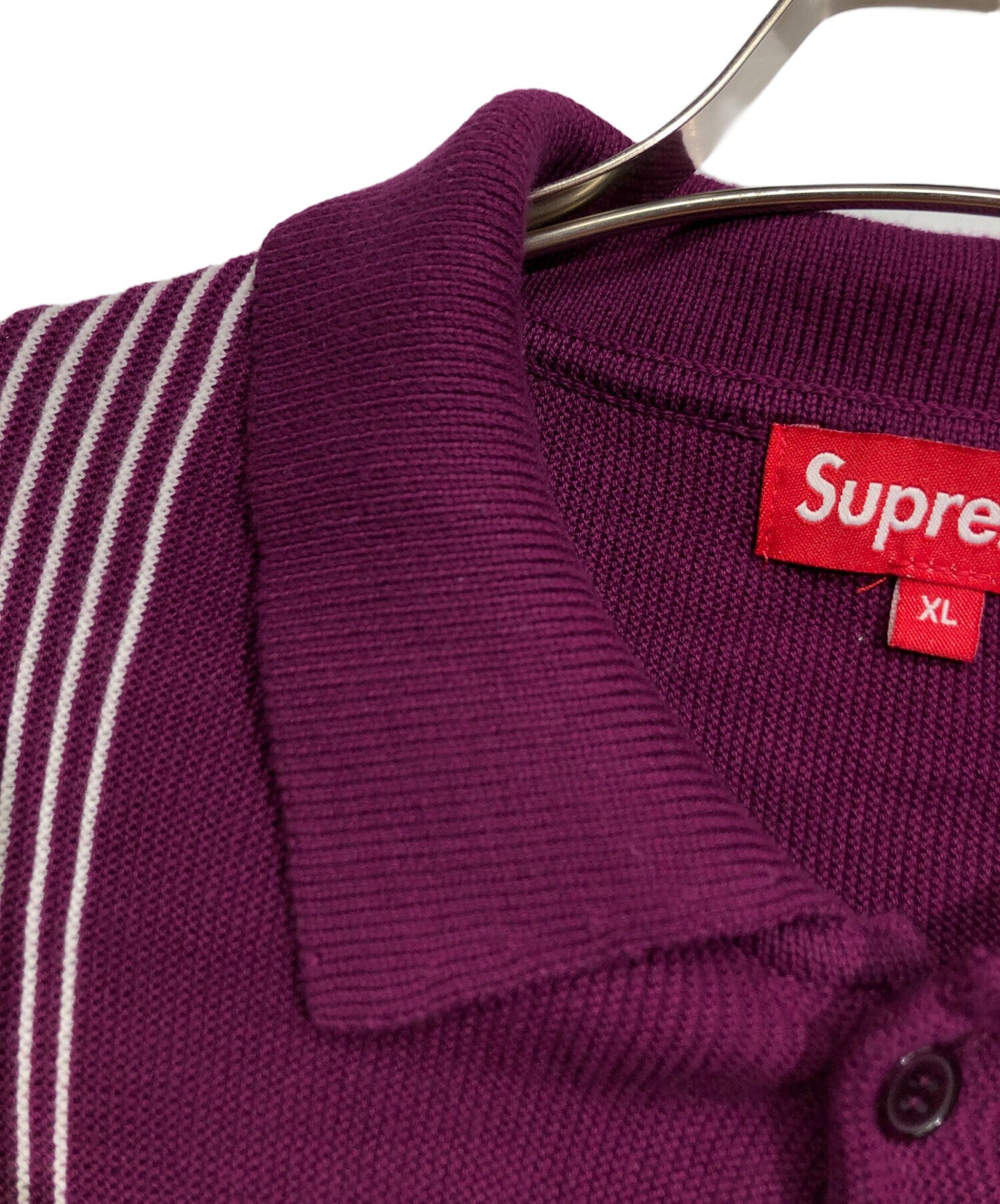 [Pre-owned] SUPREME Striped Polo Sweater
