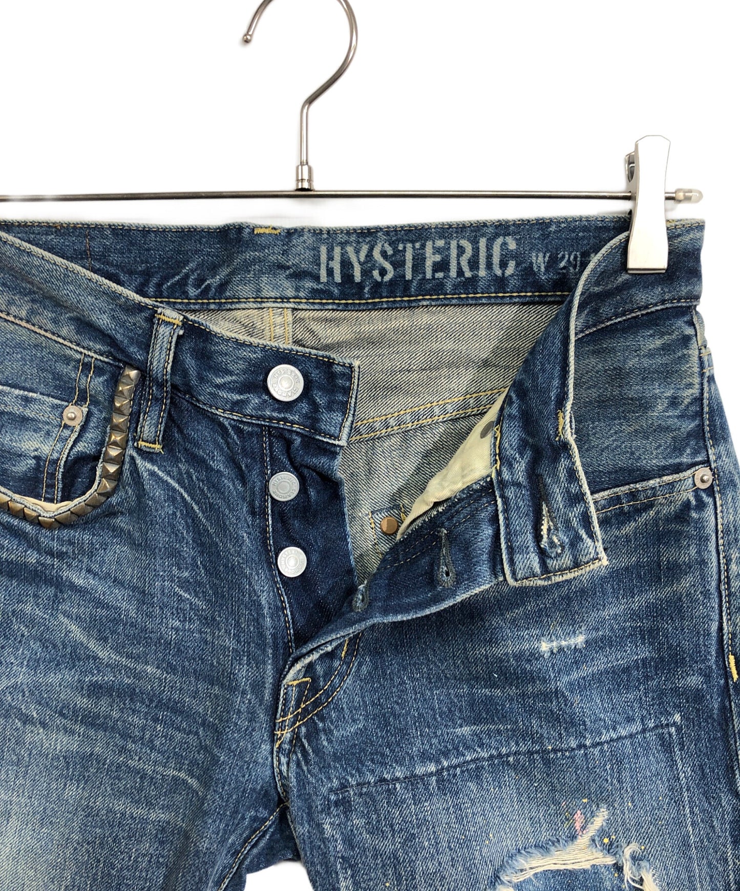 [Pre-owned] Hysteric Glamour Damaged denim pants 0251AP11