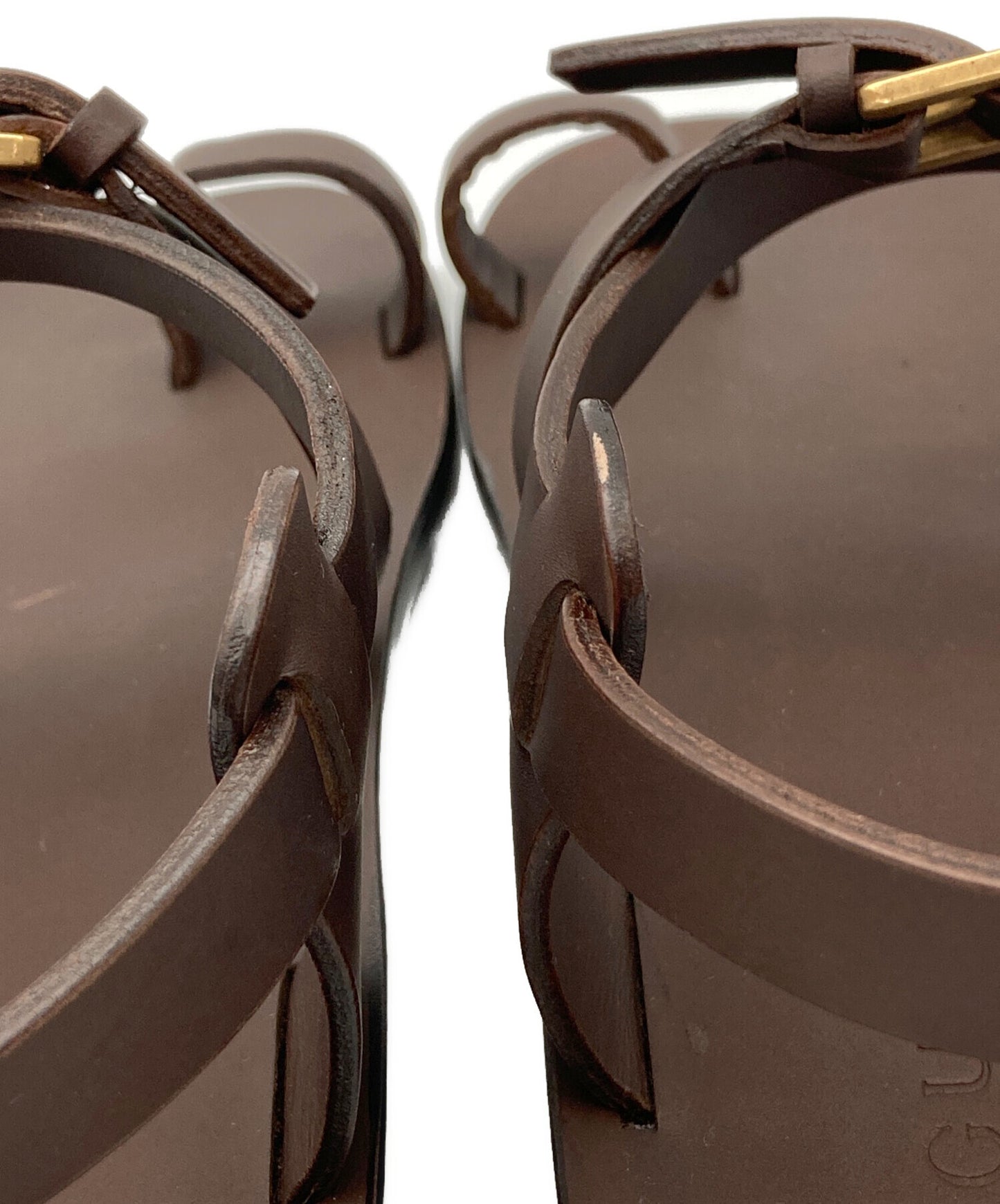 [Pre-owned] GUCCI Leather strap sandals 124096