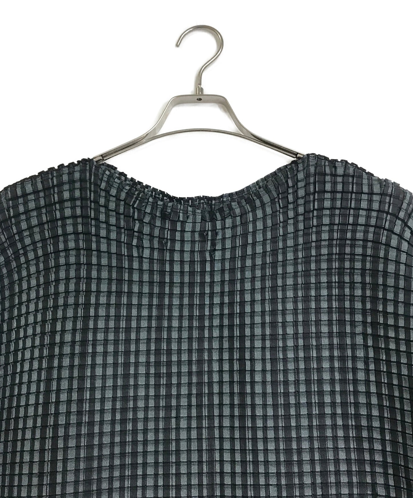 [Pre-owned] ISSEY MIYAKE Checked Dolman Sleeve Pleated Blouse IM64FJ600