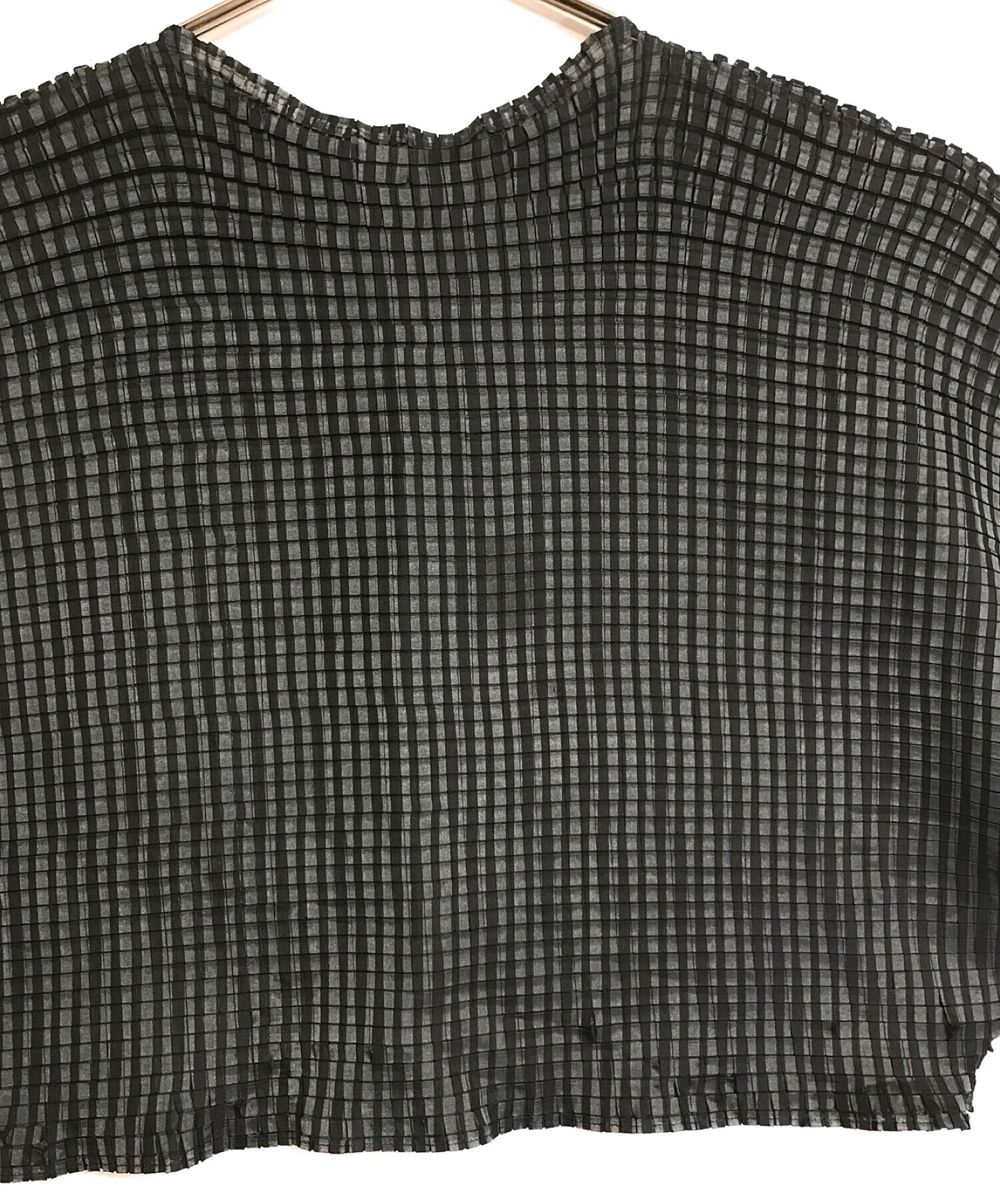 [Pre-owned] ISSEY MIYAKE Checked Dolman Sleeve Pleated Blouse IM64FJ600