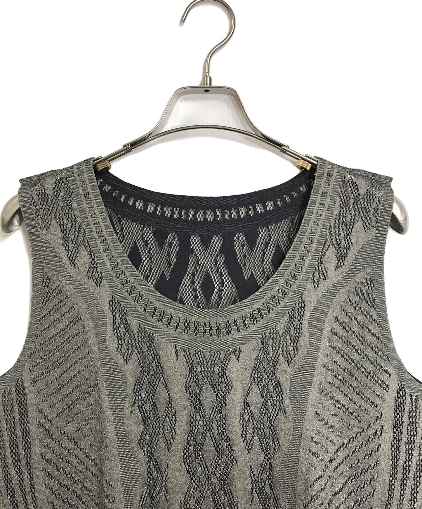 [Pre-owned] PLEATS PLEASE Mesh Design Sleeveless Long Dress Long Dress Made in Japan PP01LH933