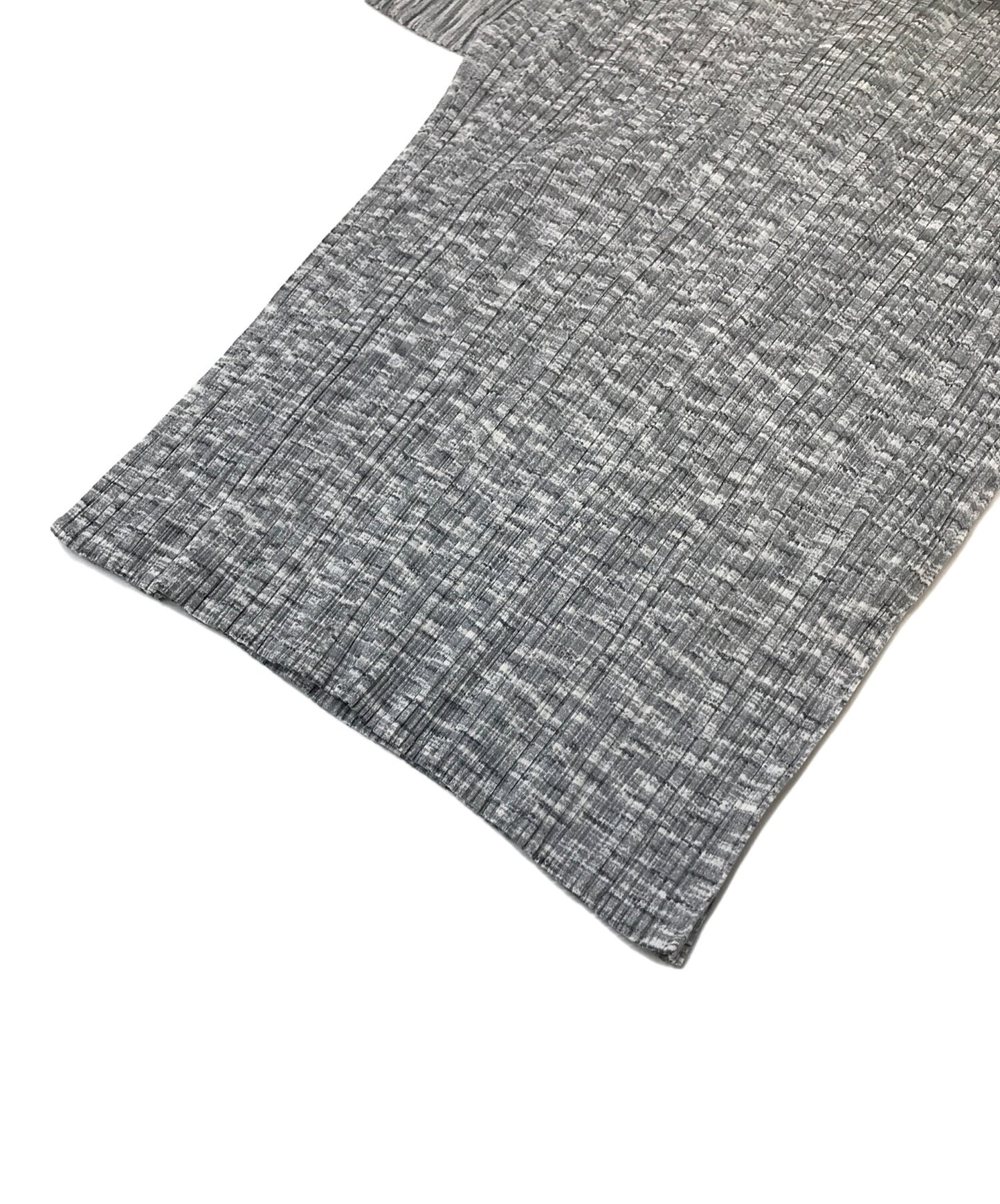 [Pre-owned] PLEATS PLEASE Pleated Polo Shirt Pleated Melange Transfer Print Pullover Short Sleeve Blouse PP86-JK765