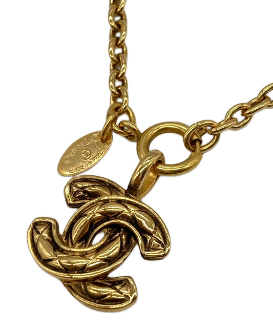 [Pre-owned] CHANEL Matelassé Vintage Coco Mark Necklace