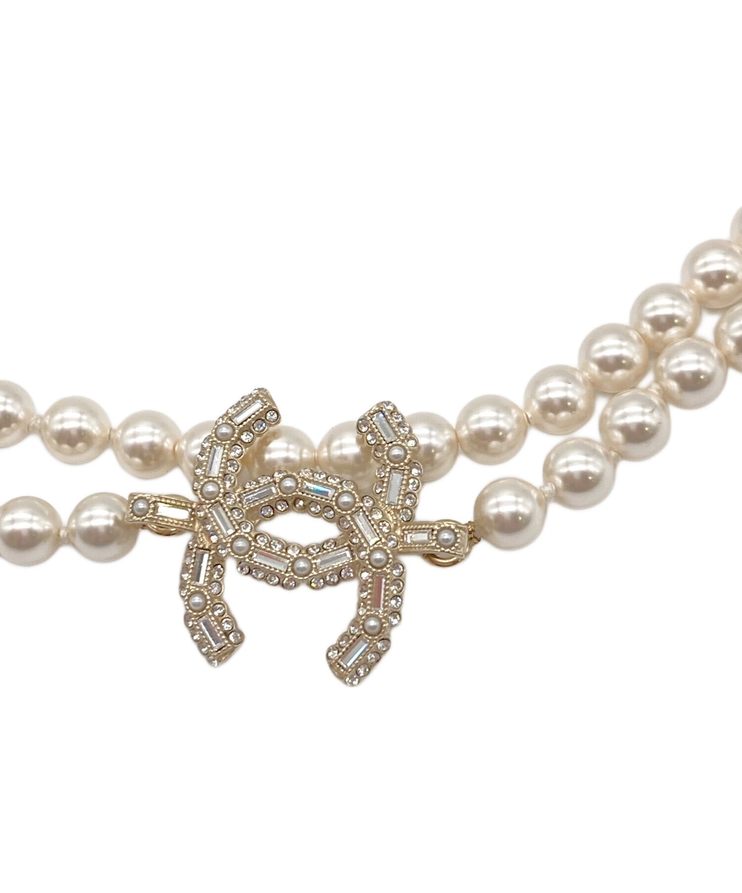 [Pre-owned] CHANEL Coco Mark Long Pearl Necklace