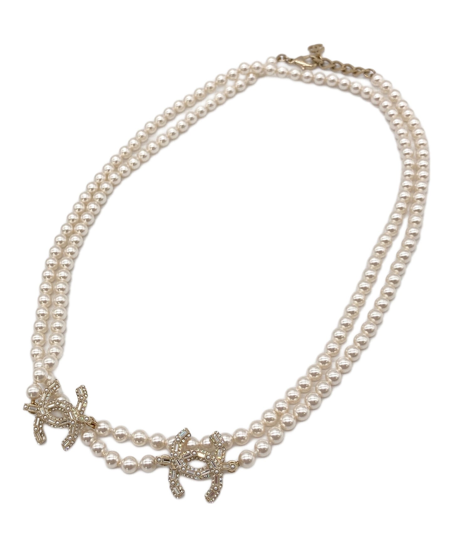 [Pre-owned] CHANEL Coco Mark Long Pearl Necklace