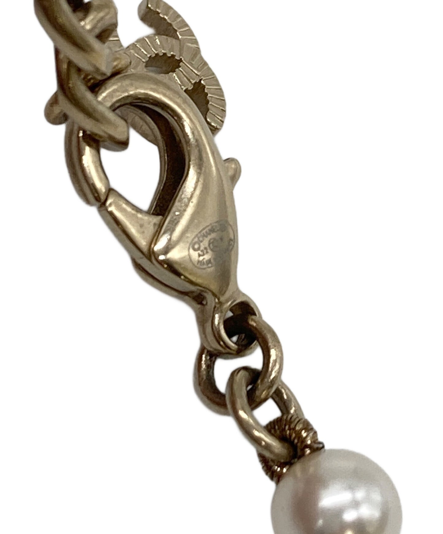 [Pre-owned] CHANEL Coco Mark Long Pearl Necklace