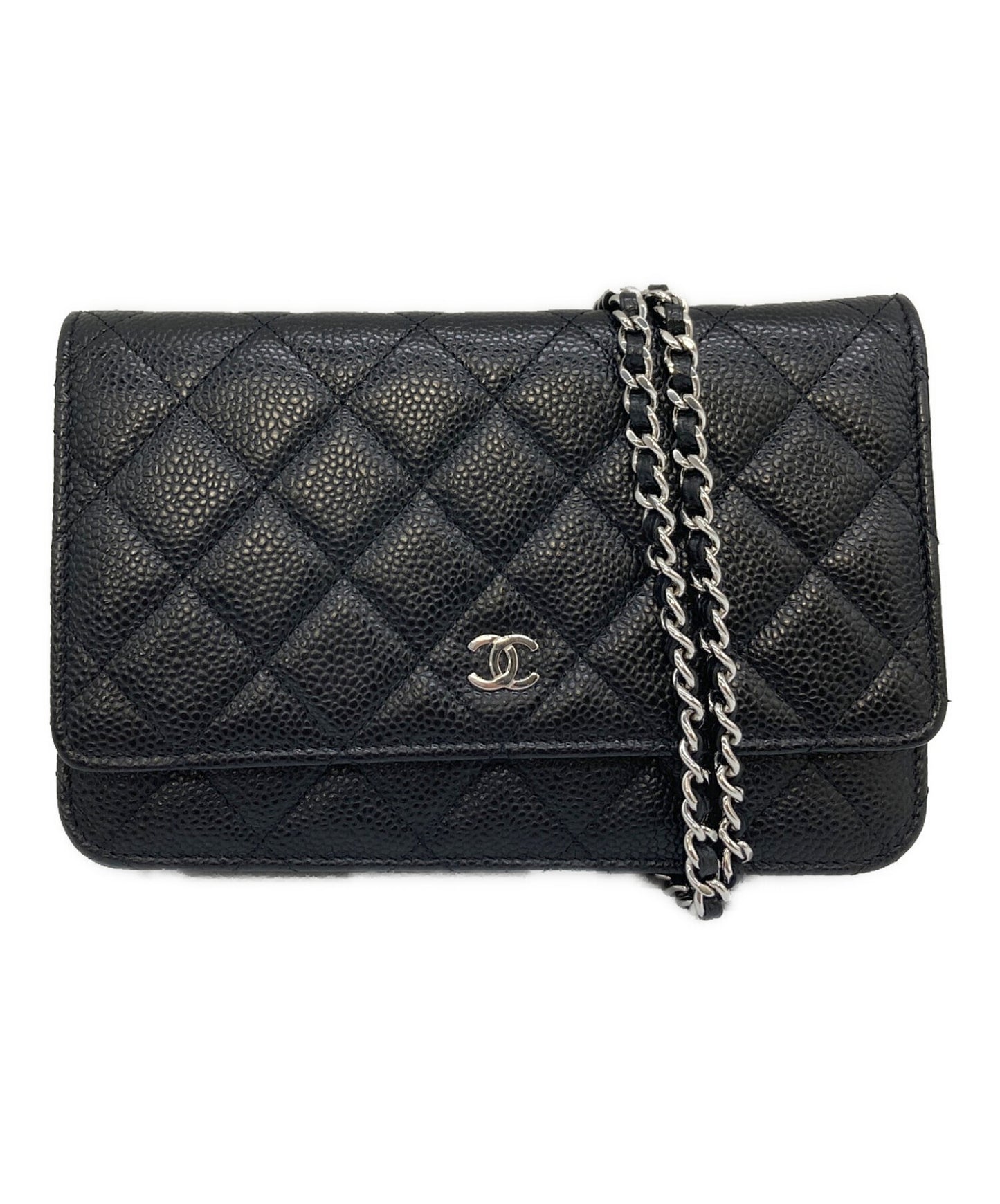 [Pre-owned] CHANEL Caviar skin matrasse chain wallet shoulder bag