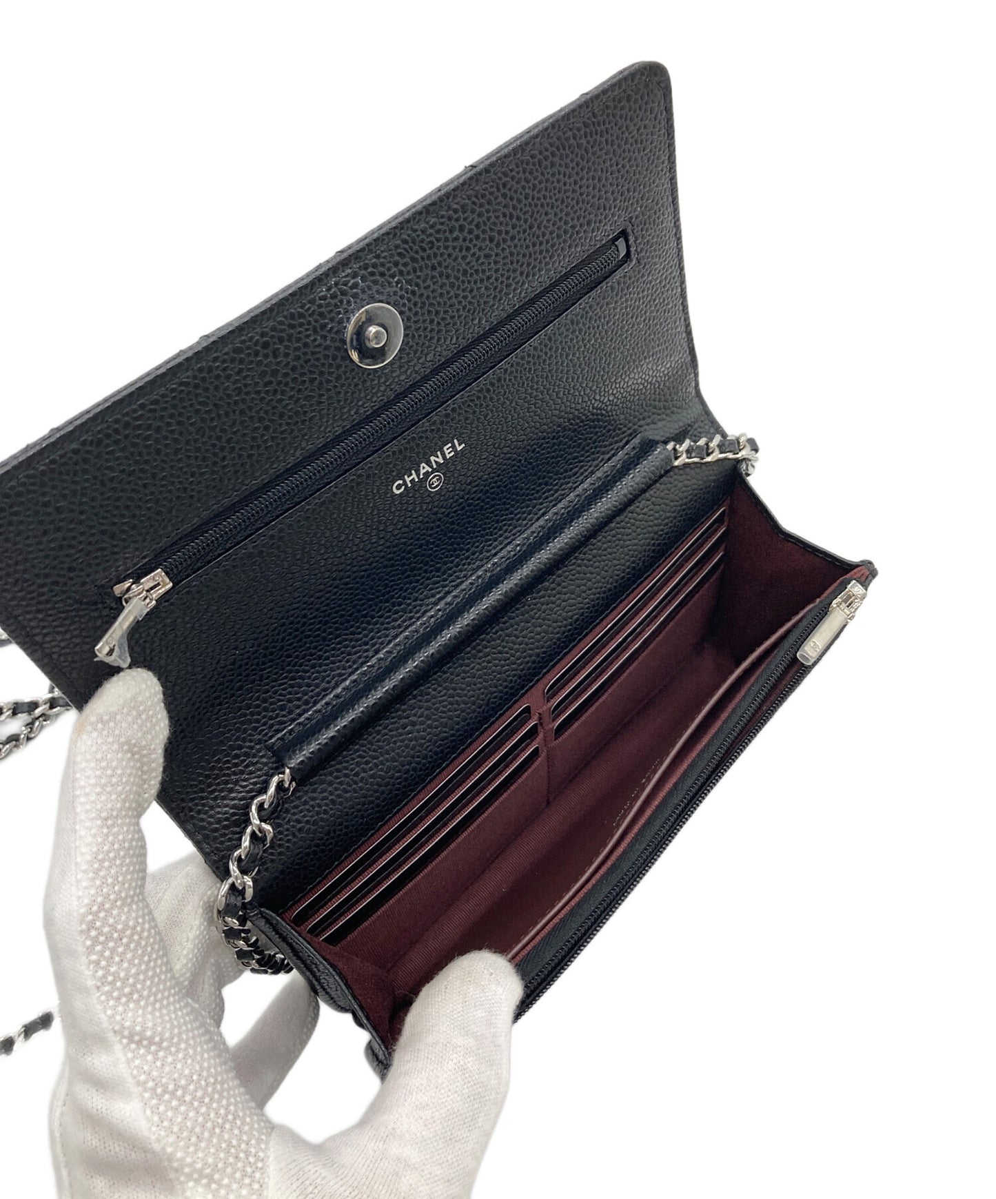 [Pre-owned] CHANEL Caviar skin matrasse chain wallet shoulder bag