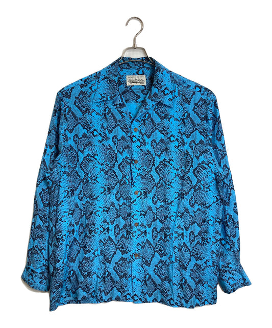 [Pre-owned] WACKO MARIA PYTHON OPEN COLLAR SHIRT Python Open Collar Shirt Patterned Shirt Long Sleeve Shirt Total Patterned Shirt Rayon Shirt Python Pattern Snake Pattern