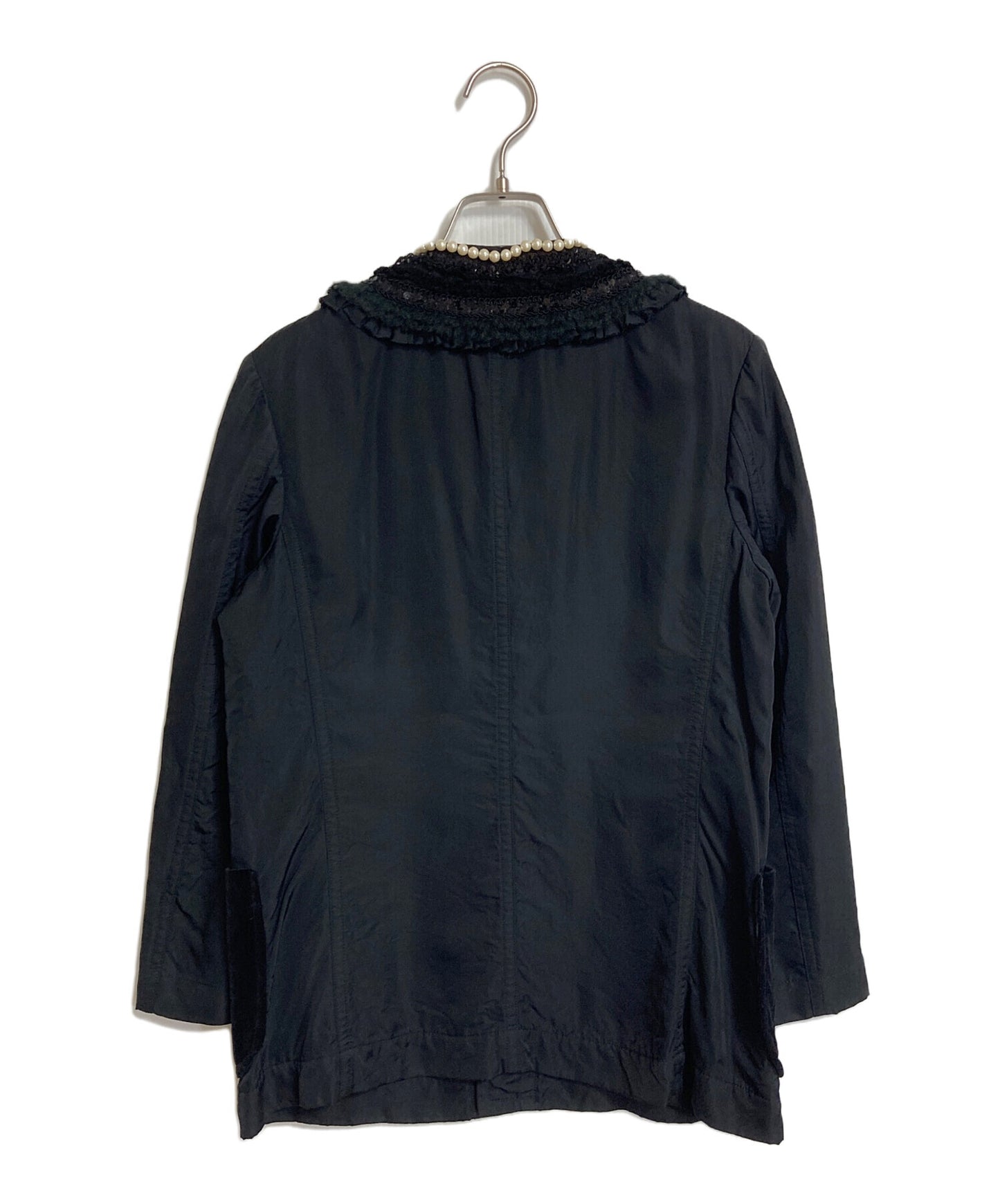 [Pre-owned] tricot COMME des GARCONS Pearl Bijoux Switched Jacket Collarless Jacket TR-J004