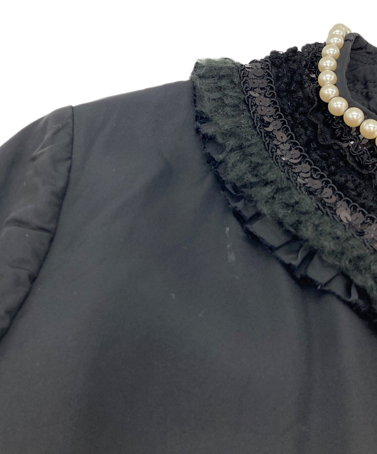 [Pre-owned] tricot COMME des GARCONS Pearl Bijoux Switched Jacket Collarless Jacket TR-J004