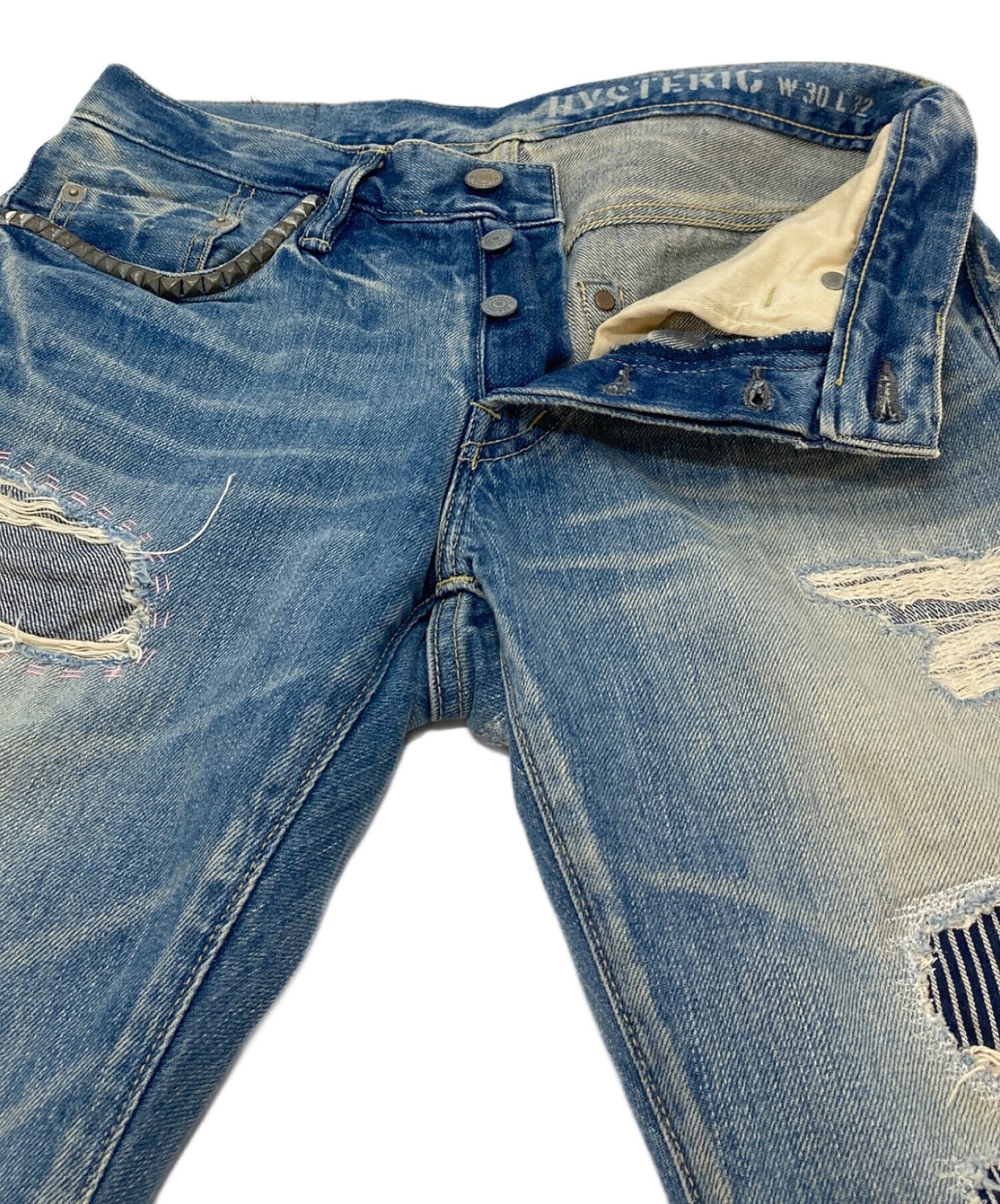 [Pre-owned] Hysteric Glamour 15AW SP Processed WR Denim Pants Studded Denim Pants 5 Pockets Made in Japan 0253AP02