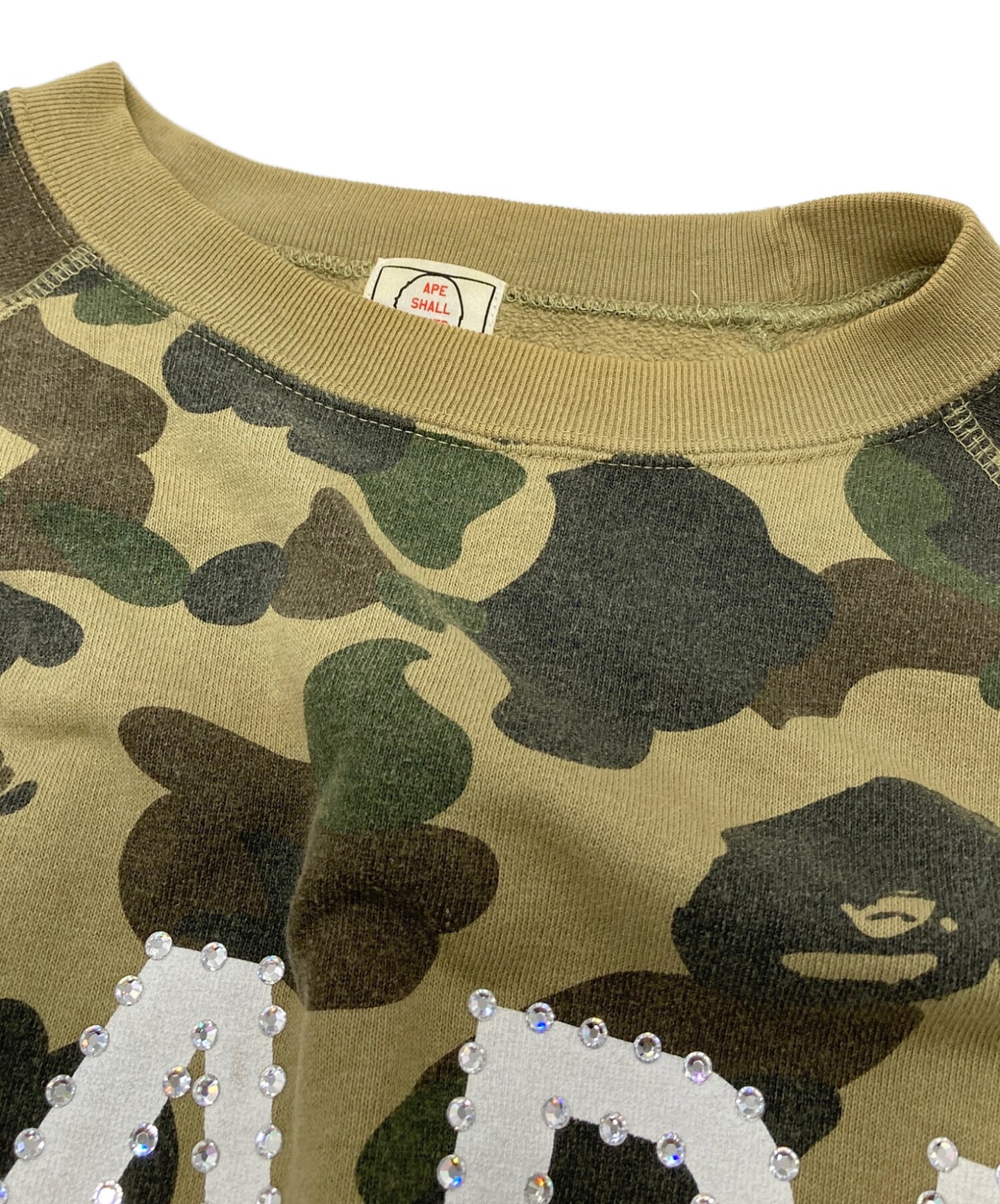 [Pre-owned] A BATHING APE Camo Pattern Rhinestone T-Shirt Short Sleeve Sweatshirt NIGO Period Camouflage Made in Japan