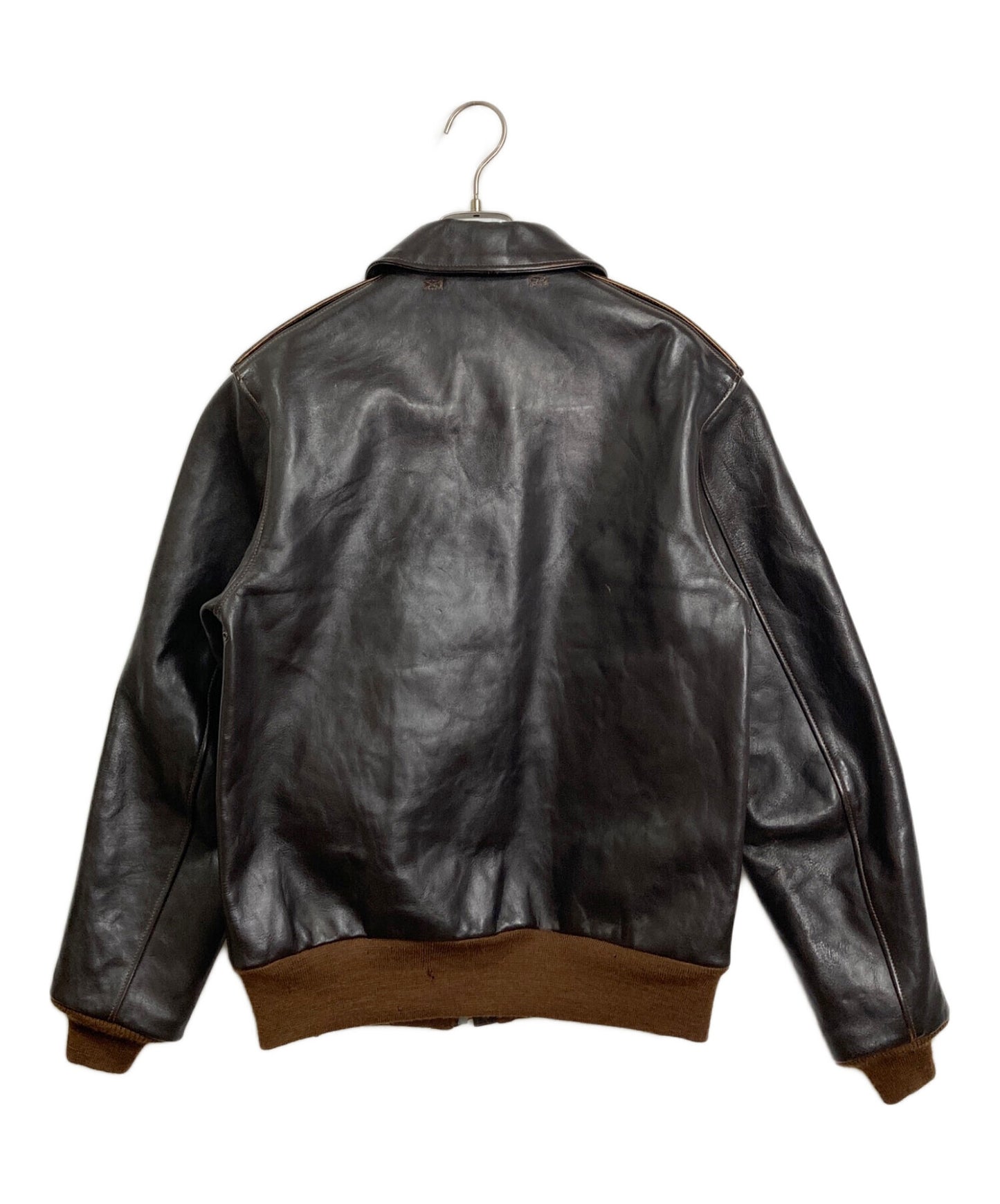 [Pre-owned] THE REAL McCOY'S A-2 Leather Flight Jacket with TALON Zipper, CONTRUCT NO. 41-6330P, Made in Japan  30-1415・CONTRUCT NO. 41-6330P