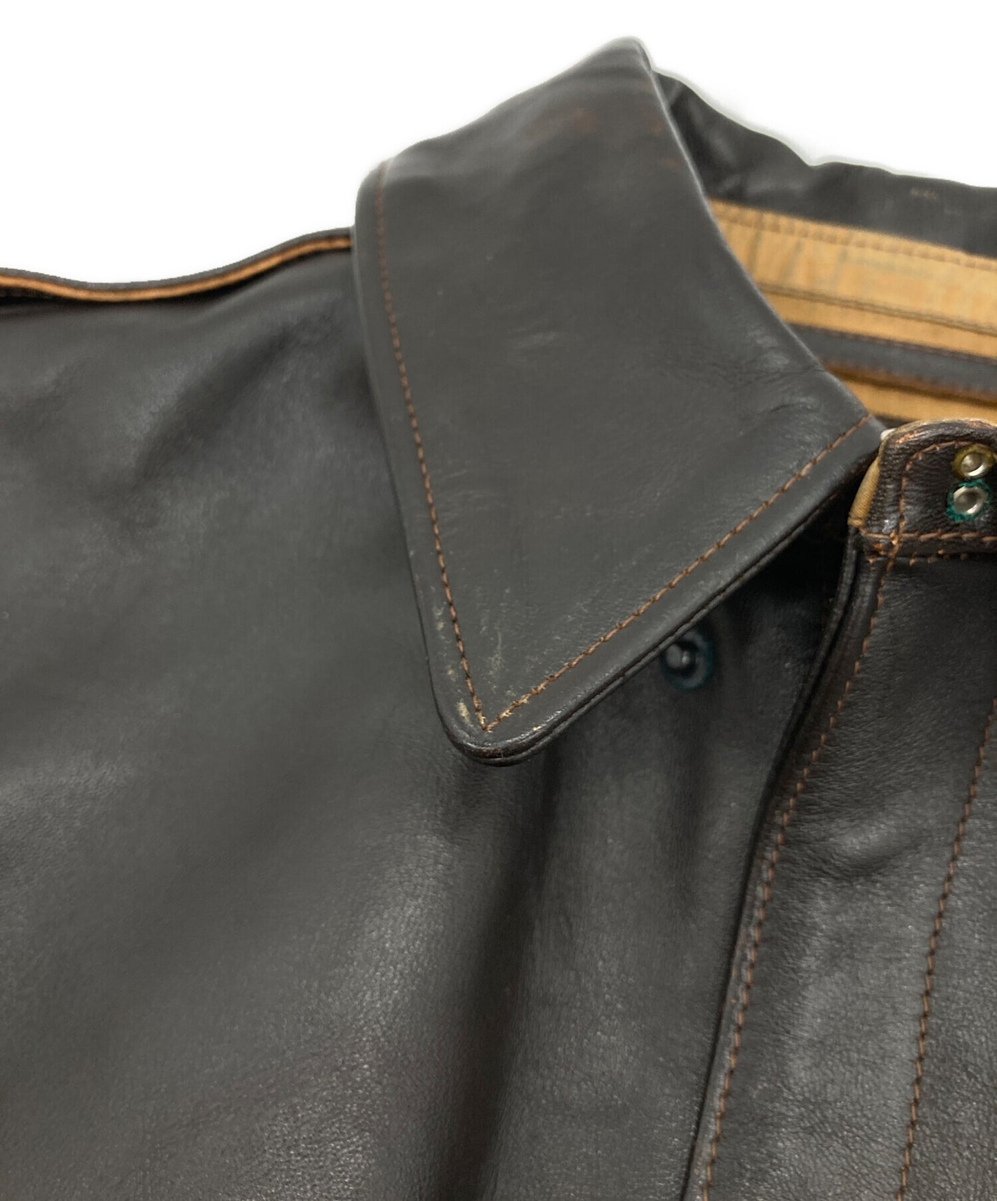 [Pre-owned] THE REAL McCOY'S A-2 Leather Flight Jacket with TALON Zipper, CONTRUCT NO. 41-6330P, Made in Japan  30-1415・CONTRUCT NO. 41-6330P