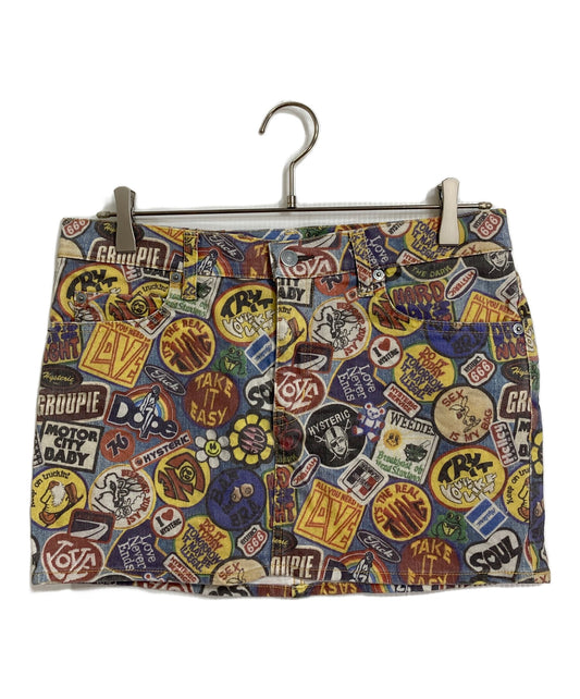 [Pre-owned] Hysteric Glamour WAPPEN REMIX Print Low-Rise Mini Skirt 01232AK02