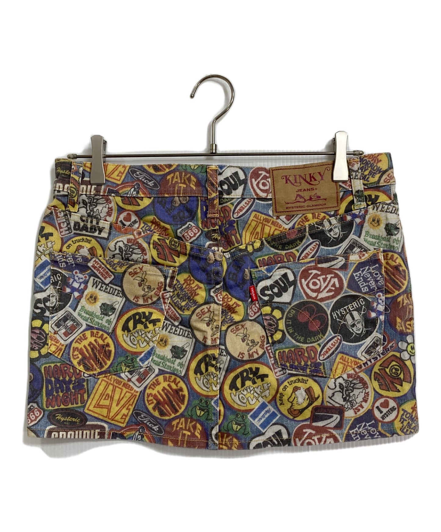 [Pre-owned] Hysteric Glamour WAPPEN REMIX Print Low-Rise Mini Skirt 01232AK02