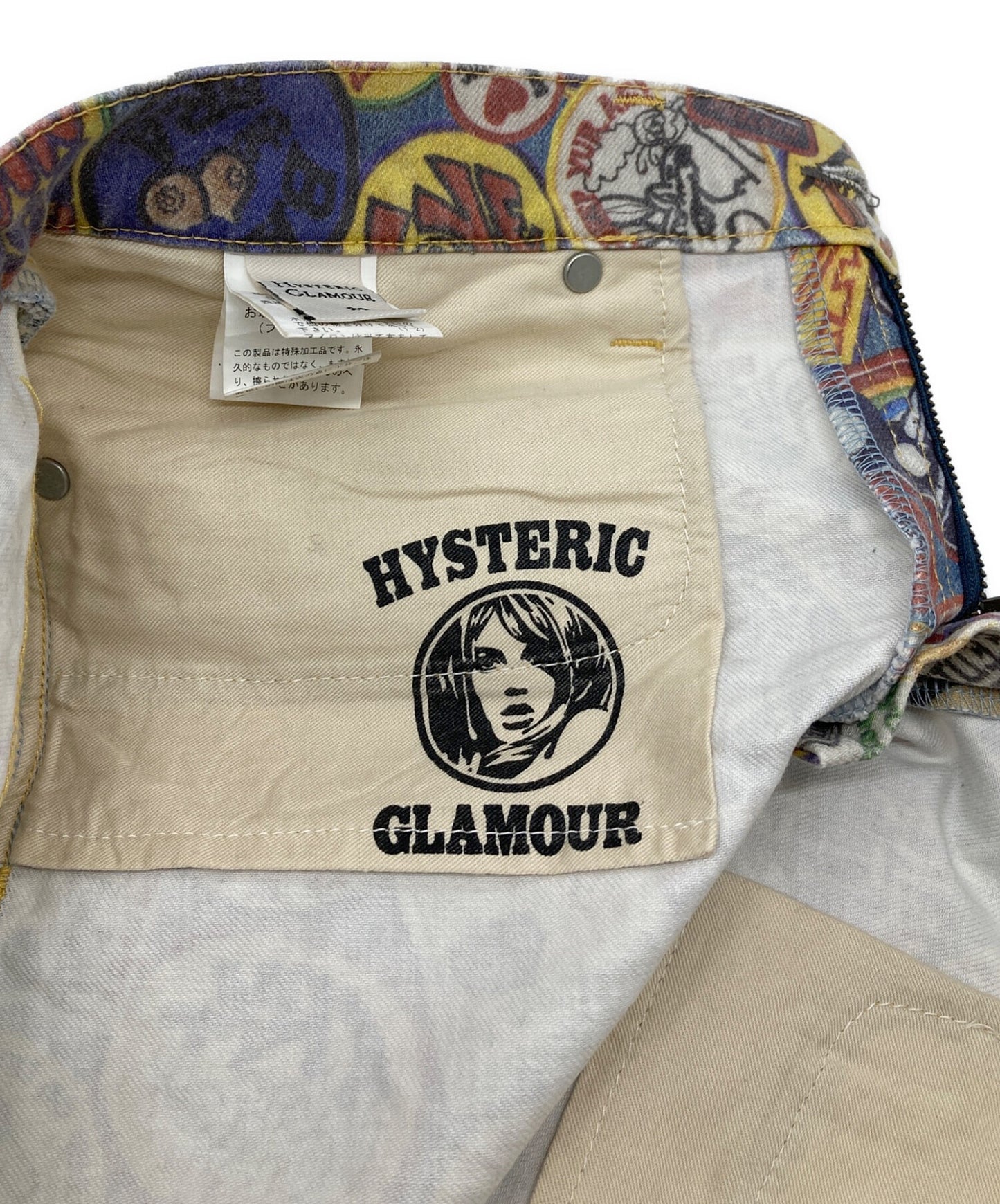 [Pre-owned] Hysteric Glamour WAPPEN REMIX Print Low-Rise Mini Skirt 01232AK02