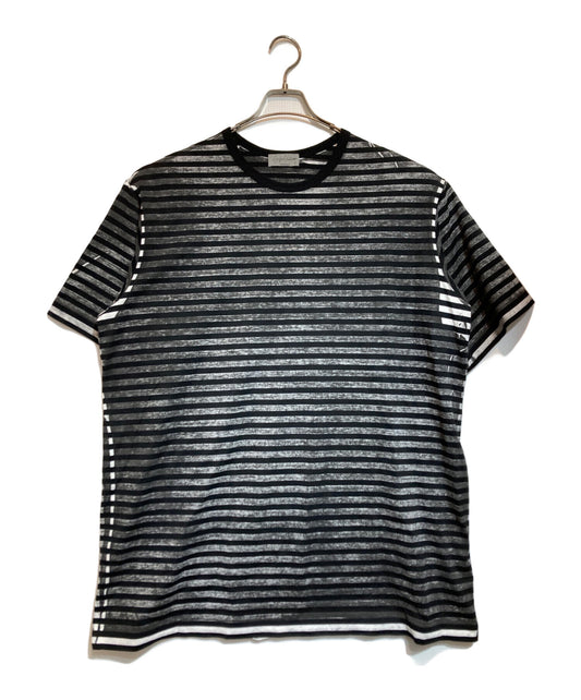 [Pre-owned] Yohji Yamamoto pour homme Short Sleeve Striped T-Shirt with Back Pigment PT HS-T78-088