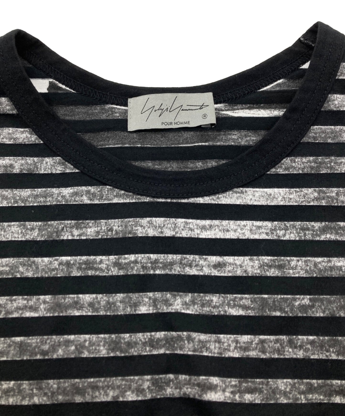 [Pre-owned] Yohji Yamamoto pour homme Short Sleeve Striped T-Shirt with Back Pigment PT HS-T78-088