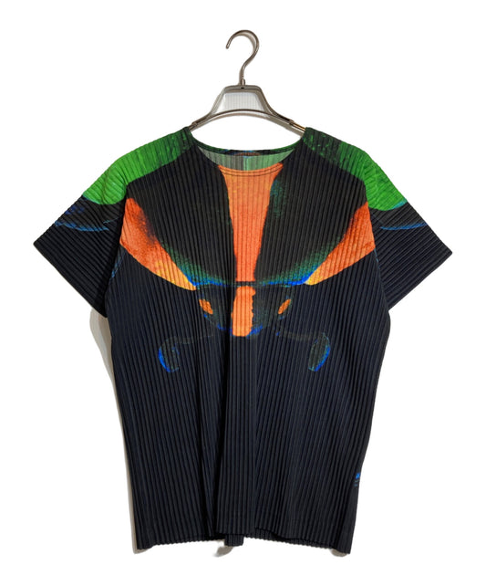 [Pre-owned] HOMME PLISSE ISSEY MIYAKE Insect Graphic Short-Sleeved Pleated Cut and Sewn/Complete Cut and Sewn HP41JK210