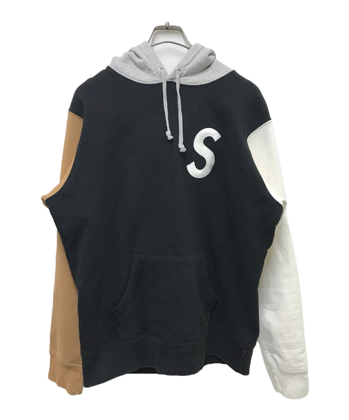 [Pre-owned] SUPREME S Logo Colorblocked Hooded Sweatshirt