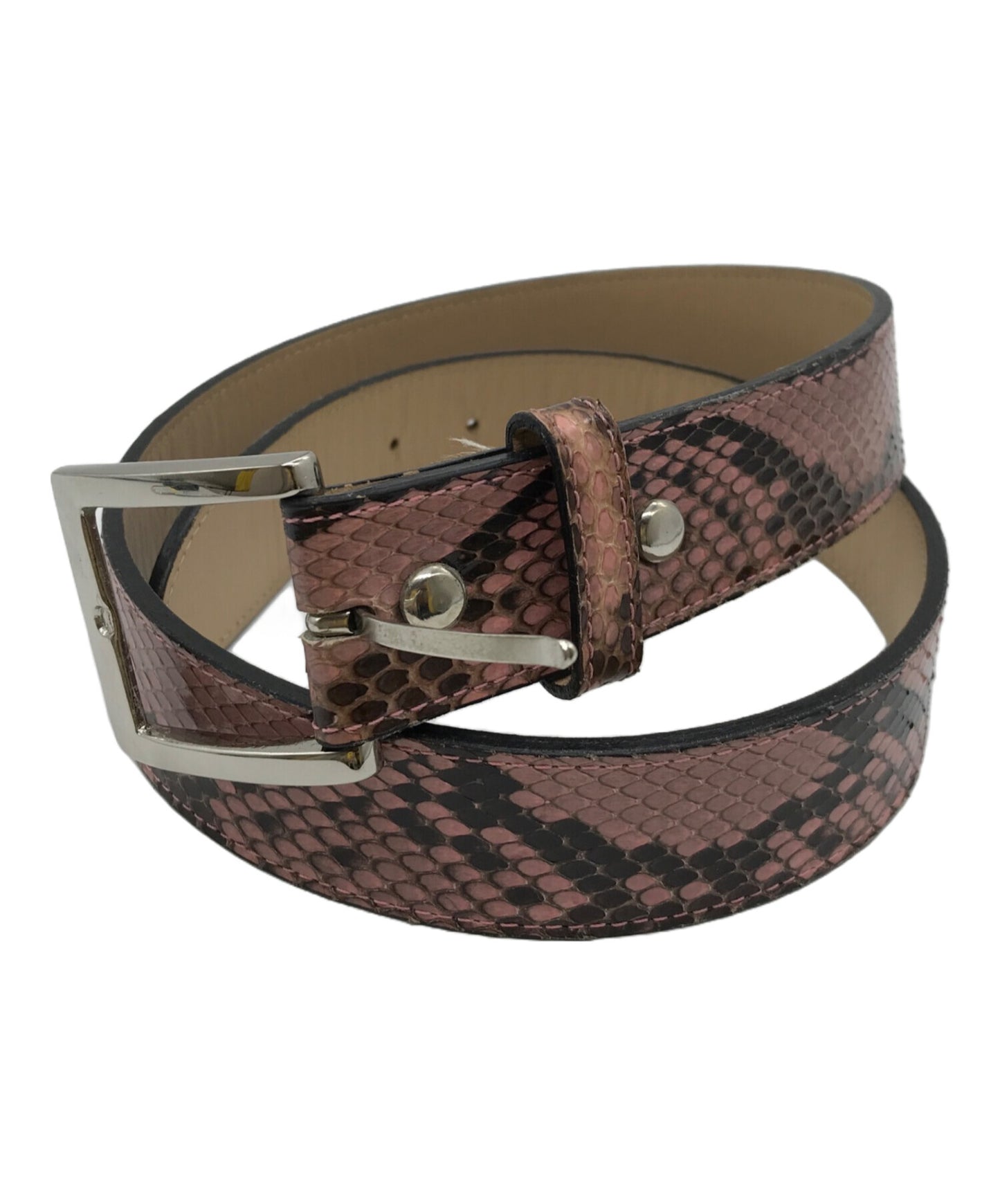 [Pre-owned] WACKO MARIA PYTHON LEATHER BELT