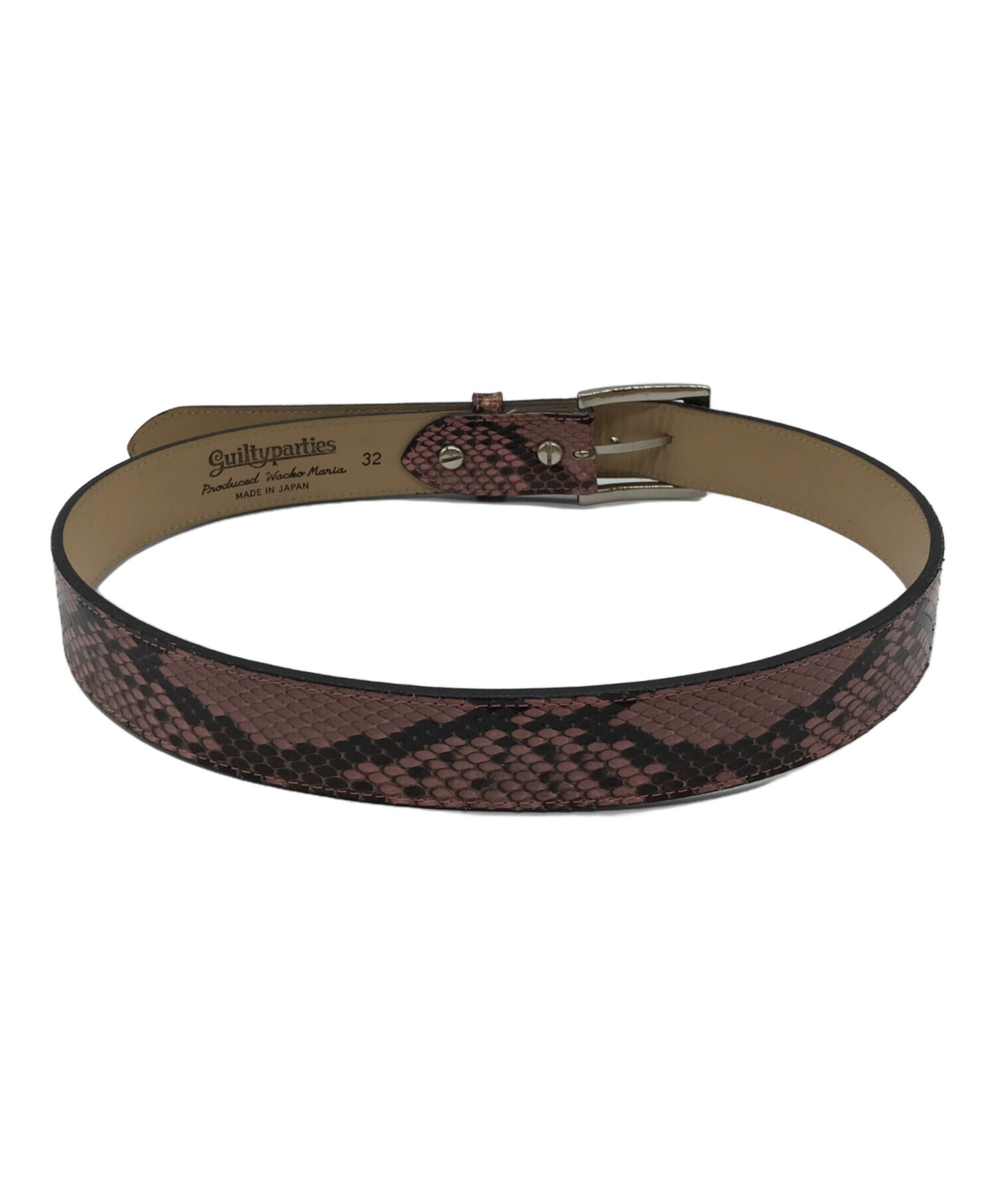 [Pre-owned] WACKO MARIA PYTHON LEATHER BELT
