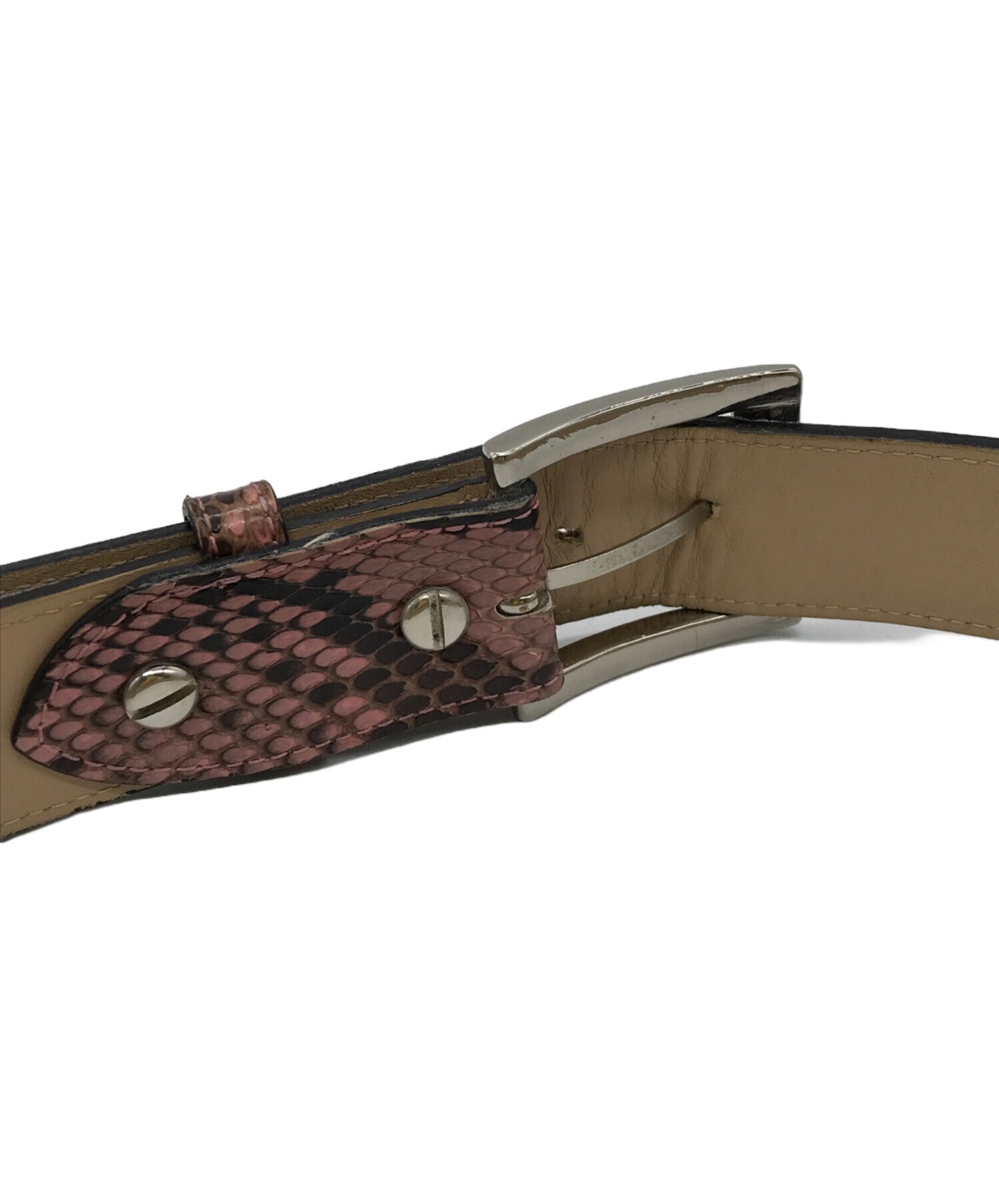 [Pre-owned] WACKO MARIA PYTHON LEATHER BELT