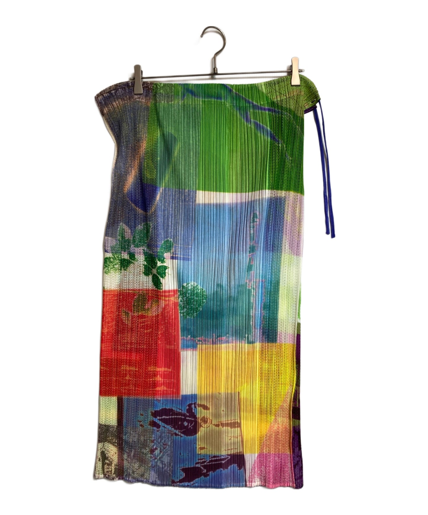 [Pre-owned] PLEATS PLEASE Pleated wrap skirt with all-over pattern PP12-JG618