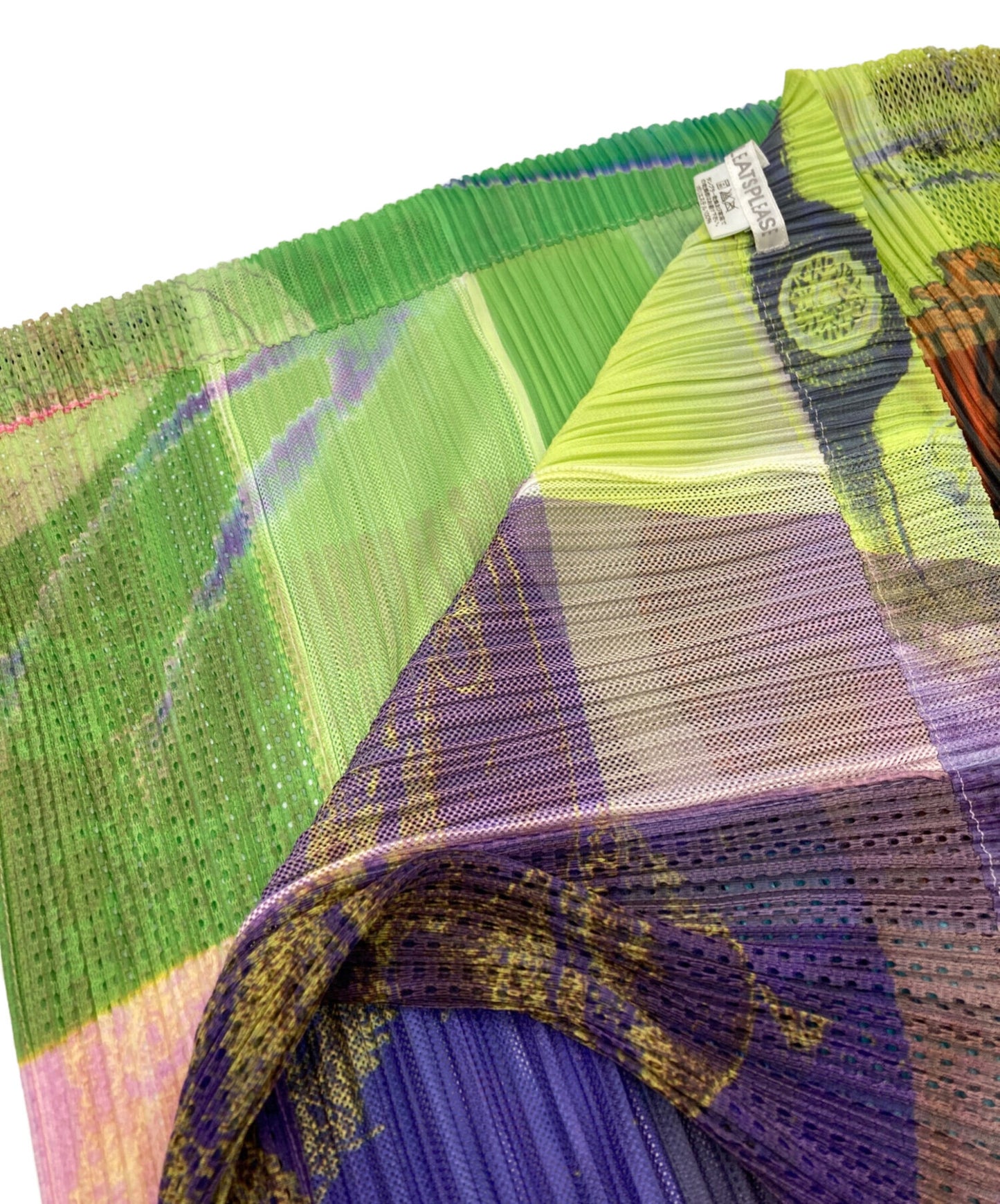 [Pre-owned] PLEATS PLEASE Pleated wrap skirt with all-over pattern PP12-JG618