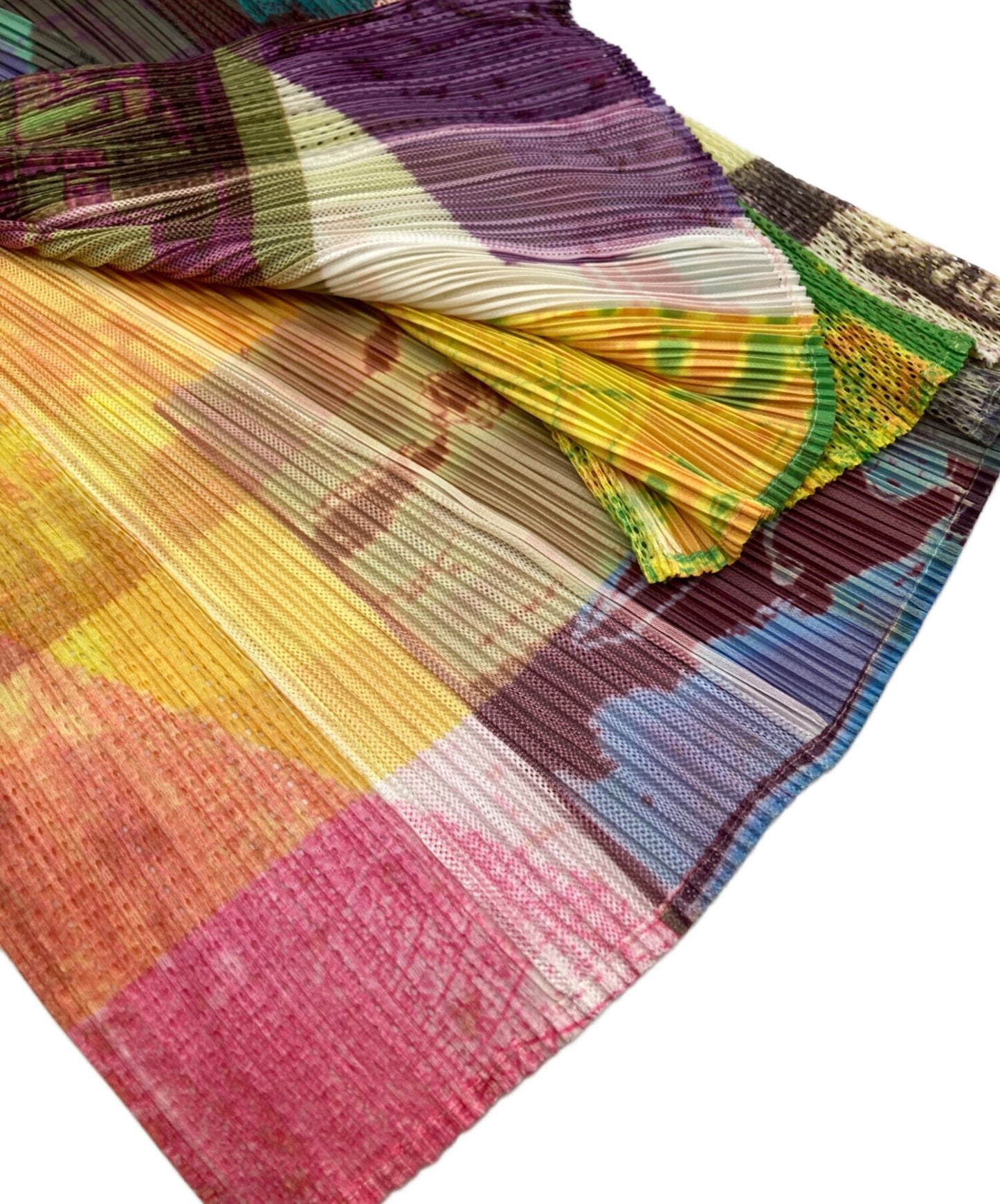 [Pre-owned] PLEATS PLEASE Pleated wrap skirt with all-over pattern PP12-JG618