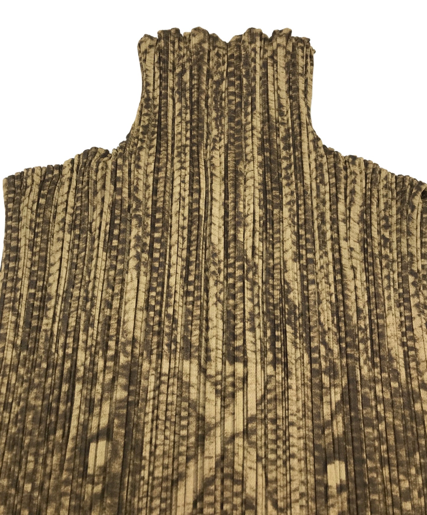 [Pre-owned] PLEATS PLEASE Cable-knit pattern transfer pleated zip vest PP64-JE432